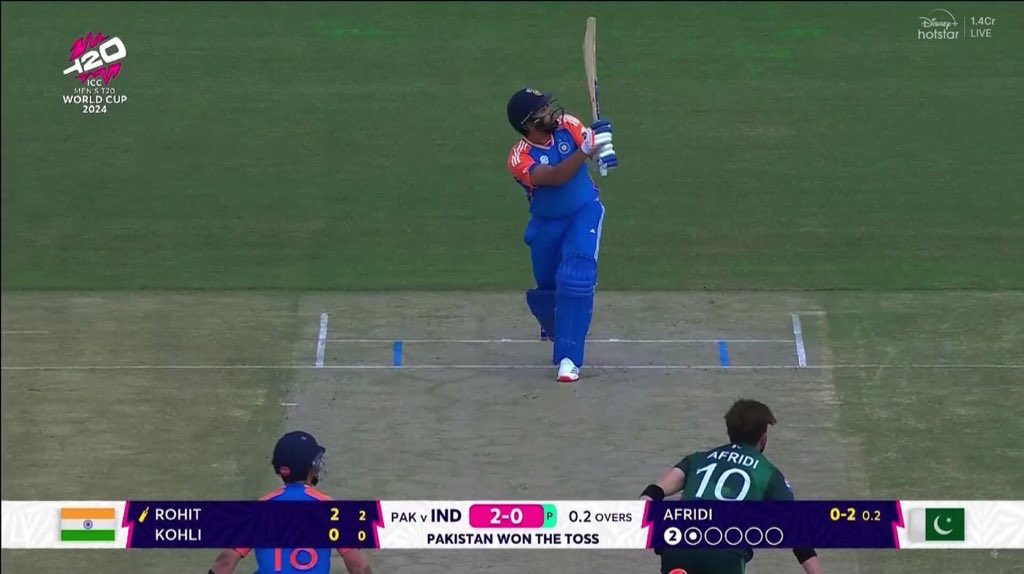 JohnyBravo183's tweet photo. Rohit Sharma is the 1st batsman to hit Shaheen Afridi for a six in 1st over of a

- T20 WC match (New York 2024)

- ODI match (Colombo 2023)

No need to remind how Colombo 2023 ended.

#INDvsPAK https://t.co/IY4fskVaSj