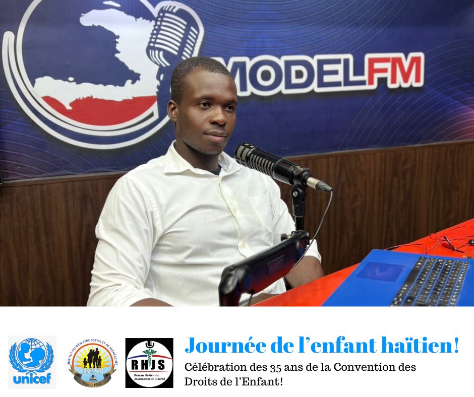 RhjsHaiti's tweet photo. 📸 Célébration de la Journée de l’Enfant Haïtien en Direct sur Model FM📻
Vivez ces moments forts et rejoignez-nous dès maintenant sur 88.3 FM! 🌟
#JournéeDeLEnfantHaïtien #UNICEF #IBERS #ModelFM #RHJS #ÉmissionSpéciale #Célébration #EnfantsHaïtiens https://t.co/qPwRpBiLdD