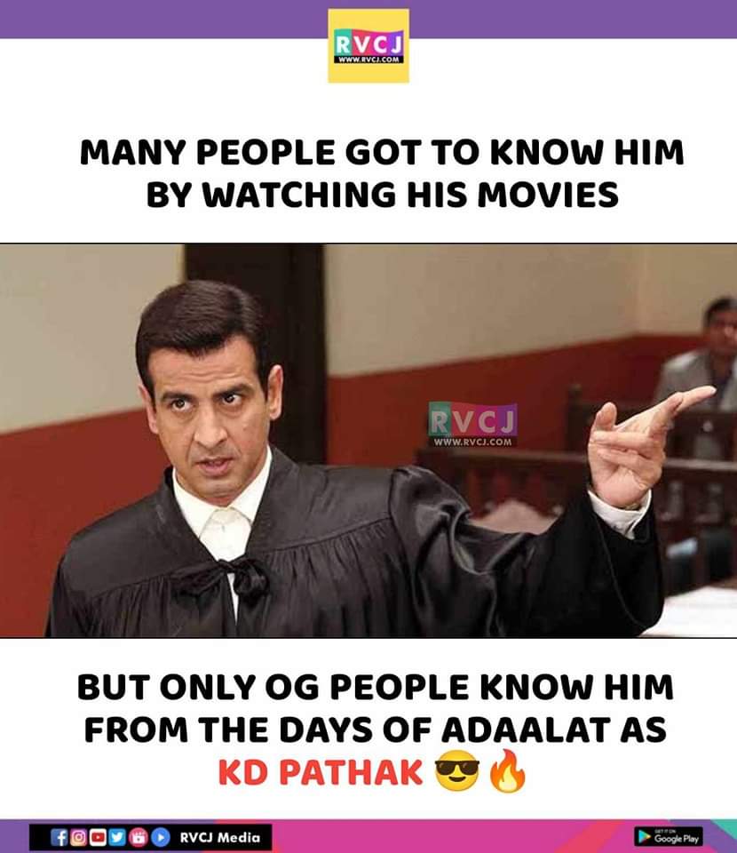 rvcjmovies's tweet photo. KD Pathak 🔥
#ronitroy #kdpathak #adaalat https://t.co/ptfI7sw5cn