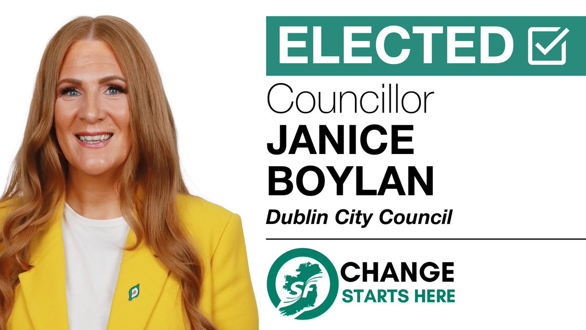 Councillor Janice Boylan elected in North Inner City, Dublin City Council✅