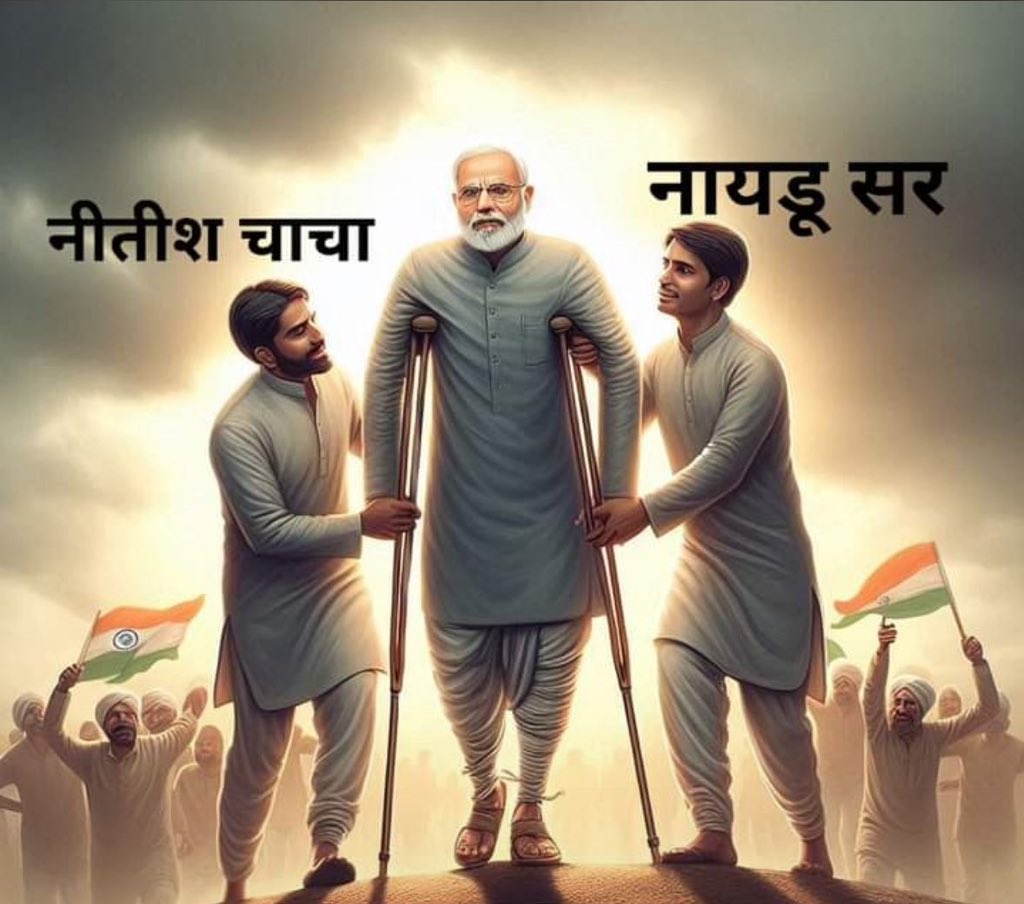 Aadhyayadavv's tweet photo. सहारे की सरकार! https://t.co/fEWwsFtkRQ