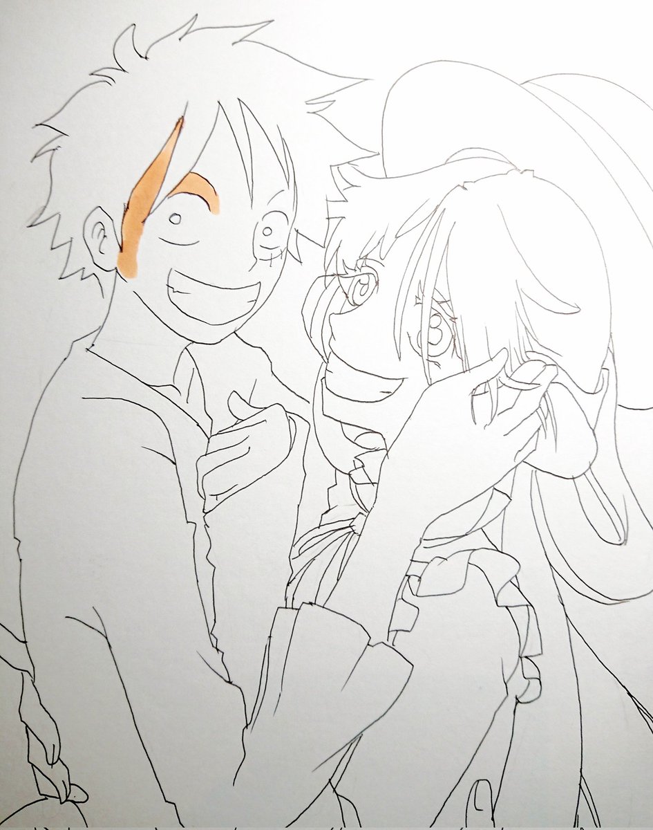 #皆さん線画と塗った後を見せてください
#ルウタ
なんとなくアナログ絵な気分なので誰に配るわけでもないのにちょっと色紙描きまくる月間。Ctrl+Zでやり直せないヒヤヒヤ感生きてるって感じ…(;'Д`)ハァハァ 