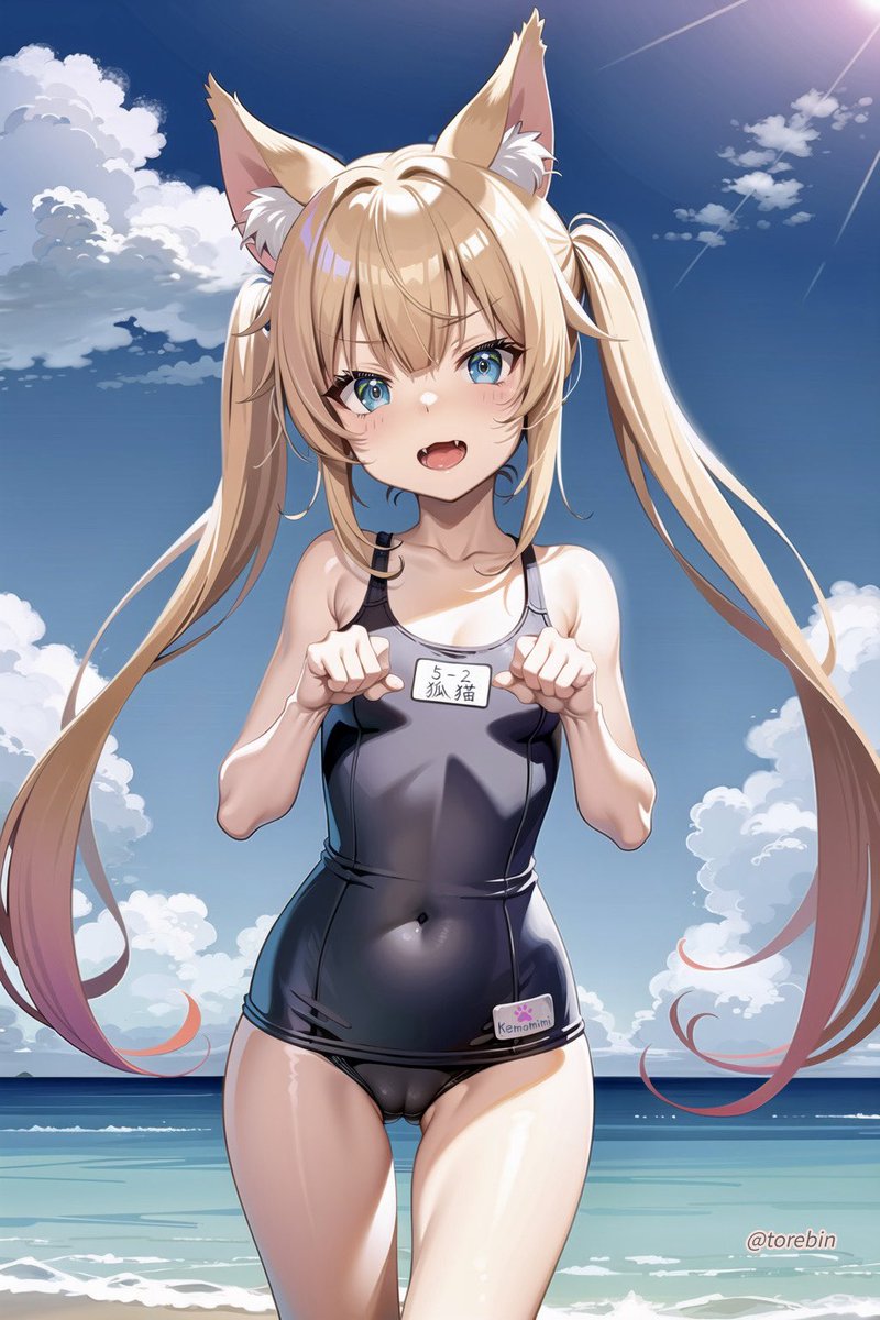 torebin's tweet image. 主様のフェチの塊と化した私は最強にゃん🐾
旧スクール水着は必須アイテムにゃ‼️

I&apos;ve become the embodiment of my master&apos;s fetishes and I&apos;m the strongest. Nyan🐾Fox cat

Old-fashioned Japanese school swimsuits are a must-have item, Meow‼️

AI+加筆🖌️
AI+Retouching🖌️
#AIイラスト
#AIart