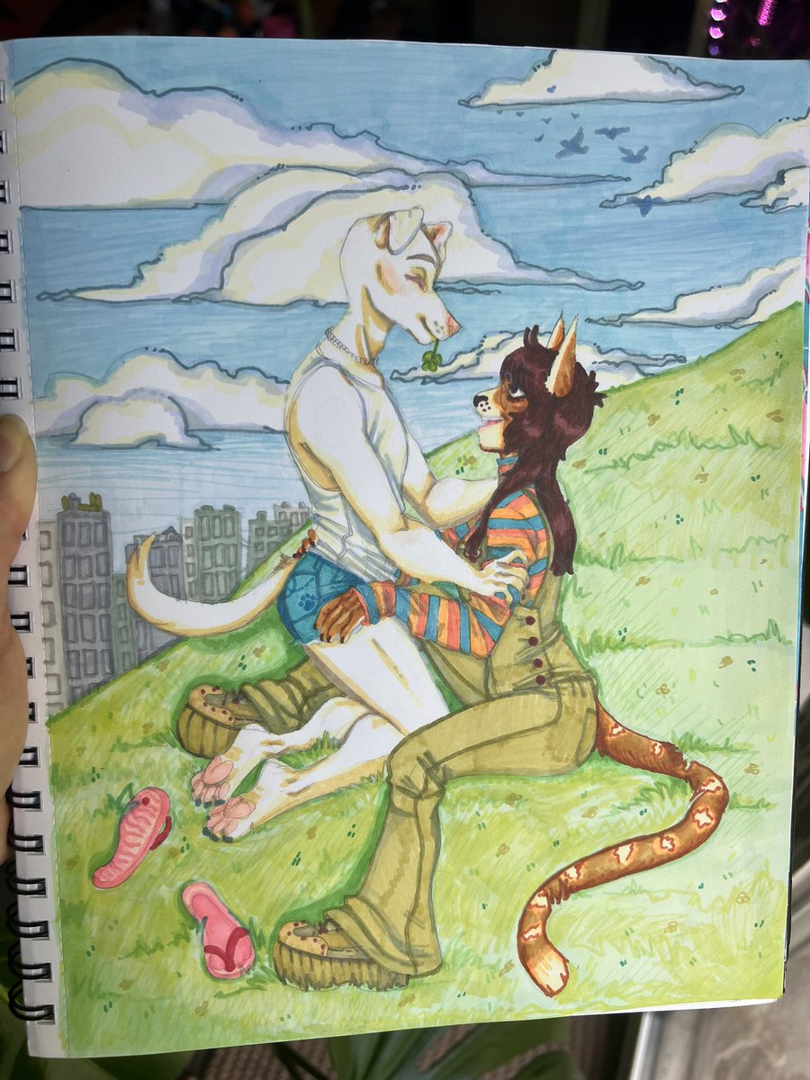 Jackadoki's tweet image. Recent drawing. Experimented with coloring before inking and now I don’t want to ink it. Kinda enjoying the soft semi-lineless look.