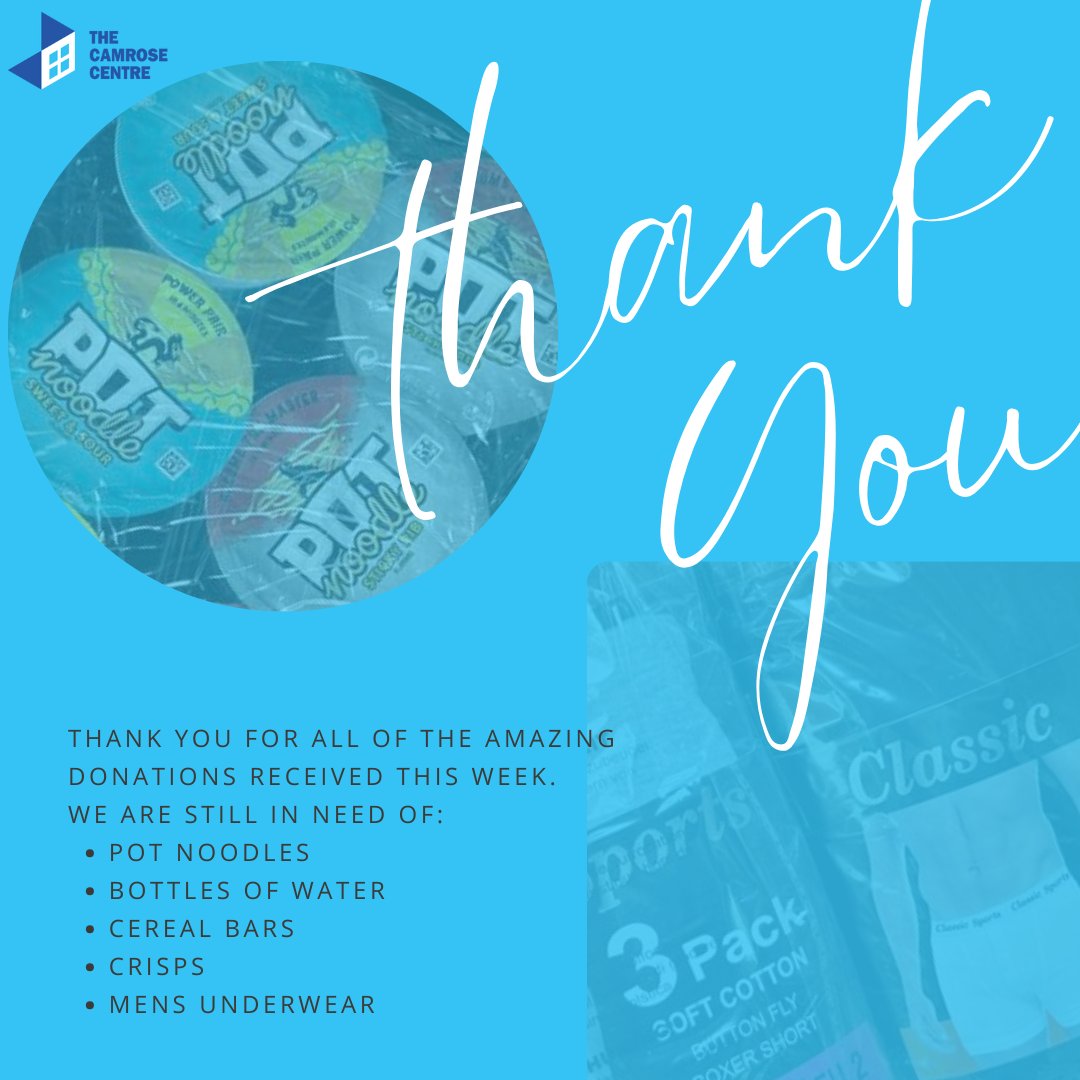 Thank you to everyone who has donated items this week.

Our current list of items required is below. If you can help, please visit our website for information: thecamrosecentre.org/donations/

or donate: cafdonate.cafonline.org/14589#!/Donati…