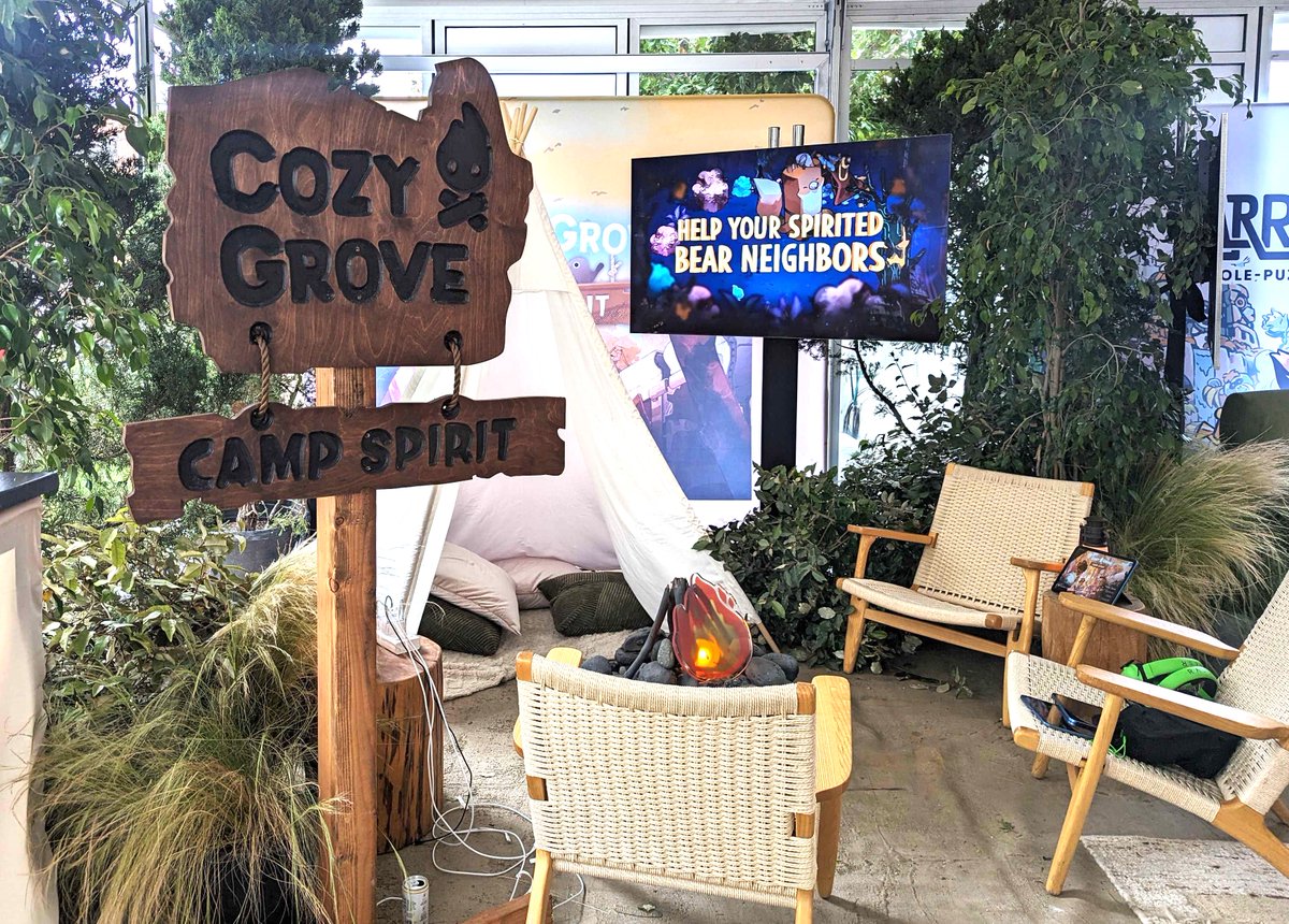spryfox's tweet image. Thank you to everyone who has come to demo Cozy Grove: Camp Spirit at #SummerGameFest! 🏕️🔥

Be sure to come say "hi" if you're near our campgrounds 🦊🦊

#SGF #CozyGrove #NetflixGames