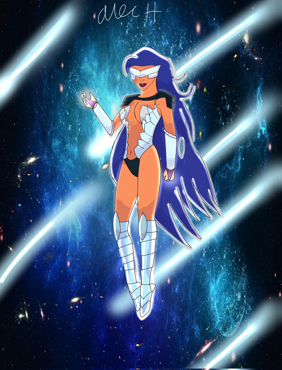 AlecHoover3's tweet photo. The sole survivor of planet blue star, a princess of the starlight race, an infinite with the power of the blue star and the stars of the universe, another art piece of my marvel OC in armor, carla taimen ms bluestar #marvel #marvelcomics #digiart #ocart https://t.co/WJlKlL8qhw