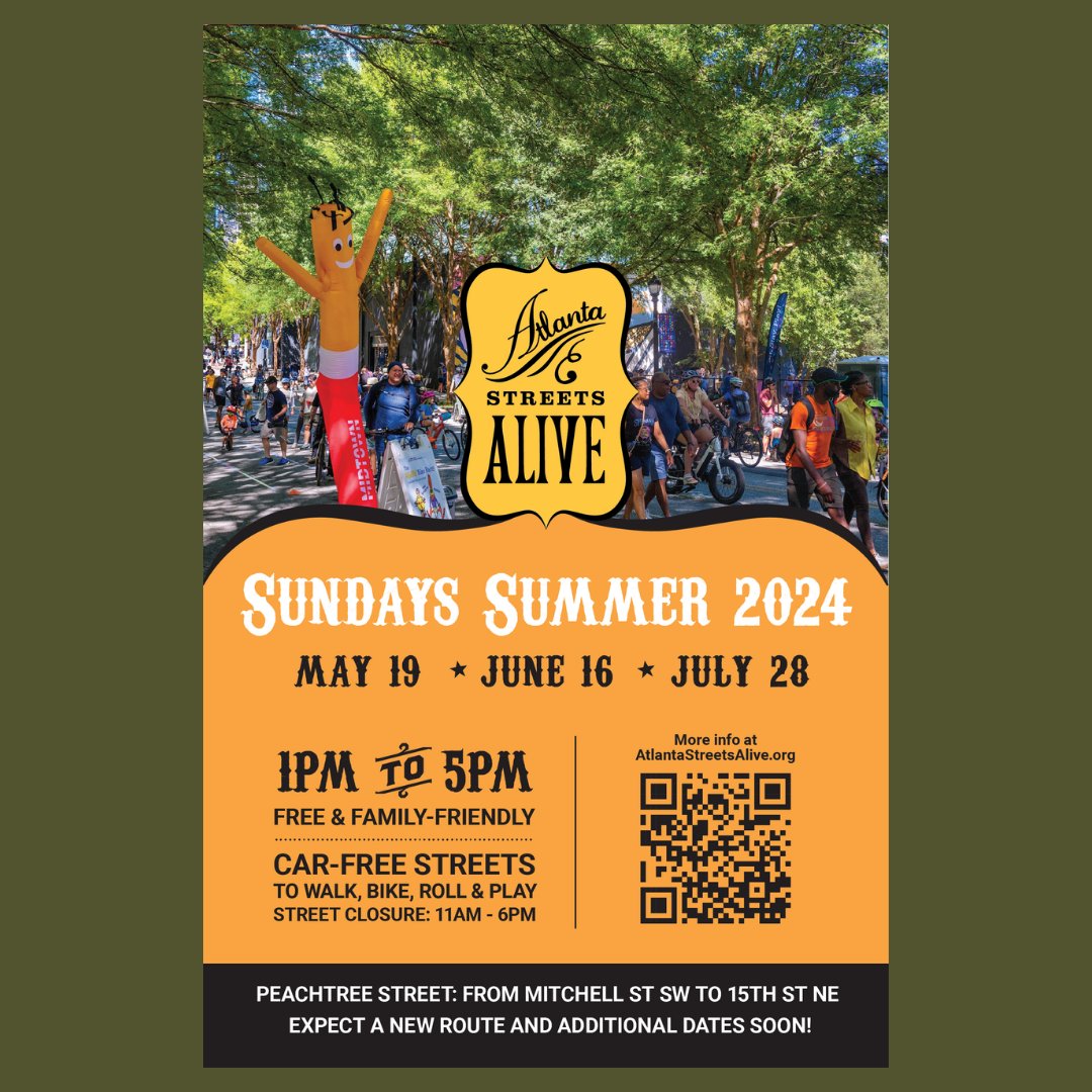 PATHFoundation's tweet image. The next Atlanta Streets Alive Summer Sunday is NEXT week! We can't hardly wait to see you there. Swing by our Trails ATL to weigh in the future of ATL's trails🌳

#atlstreetsalive #pathfoundation #wherewillyourpathlead #trailsatl