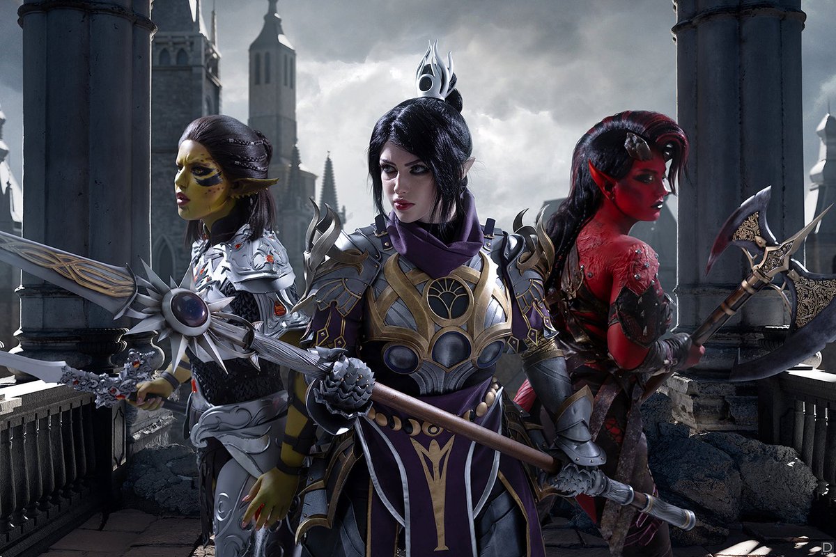 Lada_lyumosCOS's tweet photo. Tonight let me present you our epic collab – @MelamoriNyan @zoevolf and I are ready to become your perfect party to explore Baldur’s Gate 🙌

Let’s start our adventure… Now, roll the dice 🎲

#shadowheart #laezel #karlach #bg3 #cosplay https://t.co/1rul07cnTX