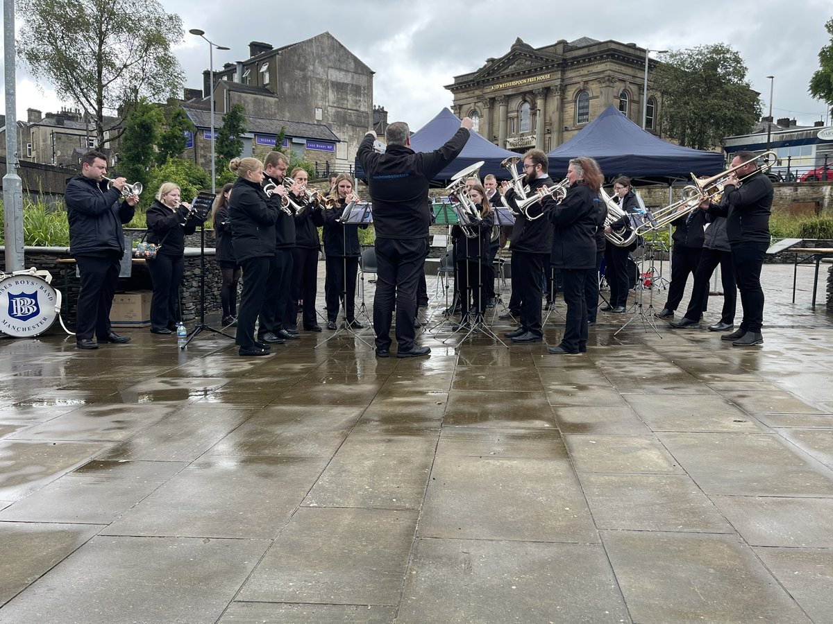 BessesBoysBand's tweet photo. Had a great time playing at the @BnD_Band March contest today with hymn tune Meditation - Abide with me and our contest March The Wizard. We even managed to stay dry! Let’s hope the adjudicator liked it! #BBB #BrassBand #MarchContest https://t.co/p9JD4FFygd