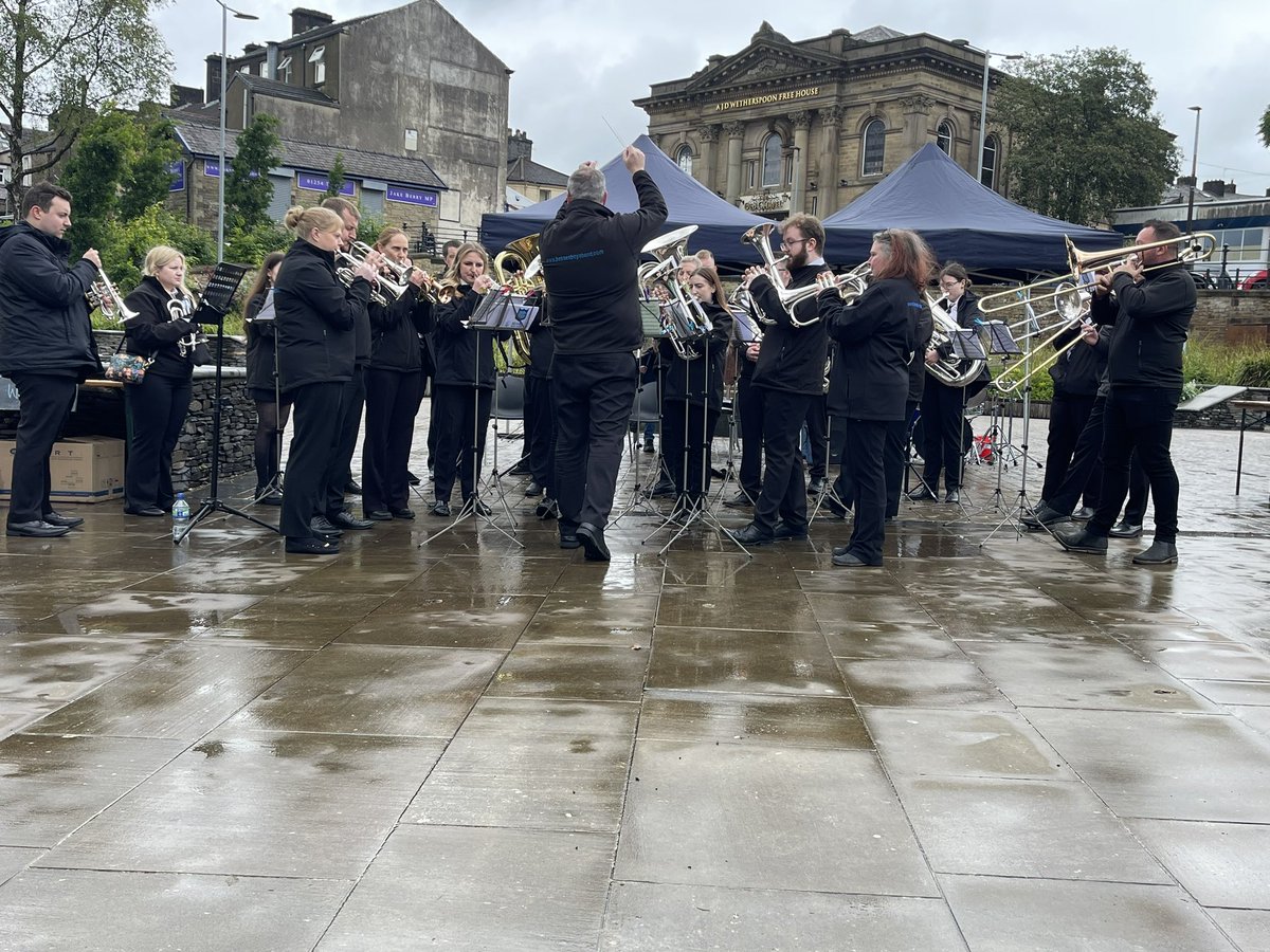 BessesBoysBand's tweet photo. Had a great time playing at the @BnD_Band March contest today with hymn tune Meditation - Abide with me and our contest March The Wizard. We even managed to stay dry! Let’s hope the adjudicator liked it! #BBB #BrassBand #MarchContest https://t.co/p9JD4FFygd
