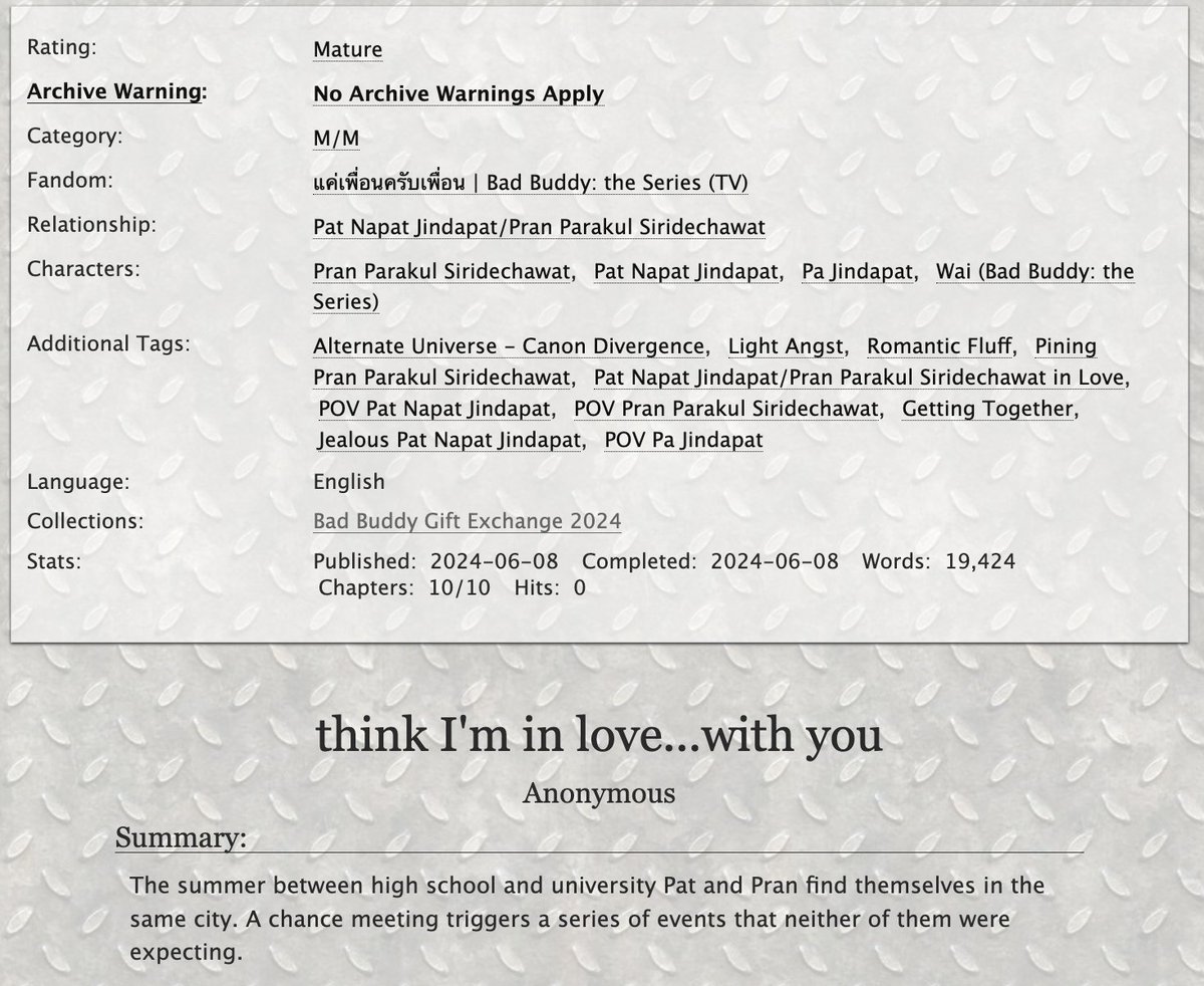 badbuddyxchange's tweet photo. FIC: "think I'm in love...with you" for AylaRanzz84 (19k, Pat/Pran) https://t.co/rqXMm1BoGE https://t.co/R5vQZBMzxw