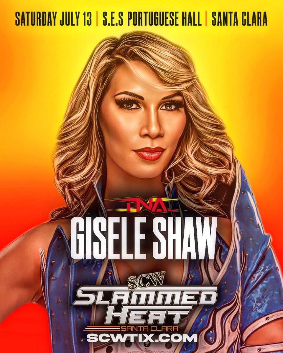 SOUTHBAYCHAMPI1's tweet photo. From the Impact Zone, to the South Bay, @ThisIsTNA Knockout @GiseleShaw08 will be in action July 13 at Slammed Heat! https://t.co/MVokXJgV63 #NXTBattleground #WWE #AEW #TNA #BayArea #NorCal #SiliconValley #SantaClara https://t.co/fUyS43CT0E