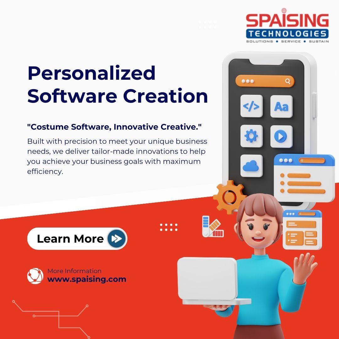 SpaisingTech's tweet image. At Spaising Technologies, we craft bespoke software solutions that drive your business forward. Transform your vision into reality with innovation and precision. #PersonalizedSoftware #Innovation #BusinessGrowth #TechSolutions #SpaisingTechnologies