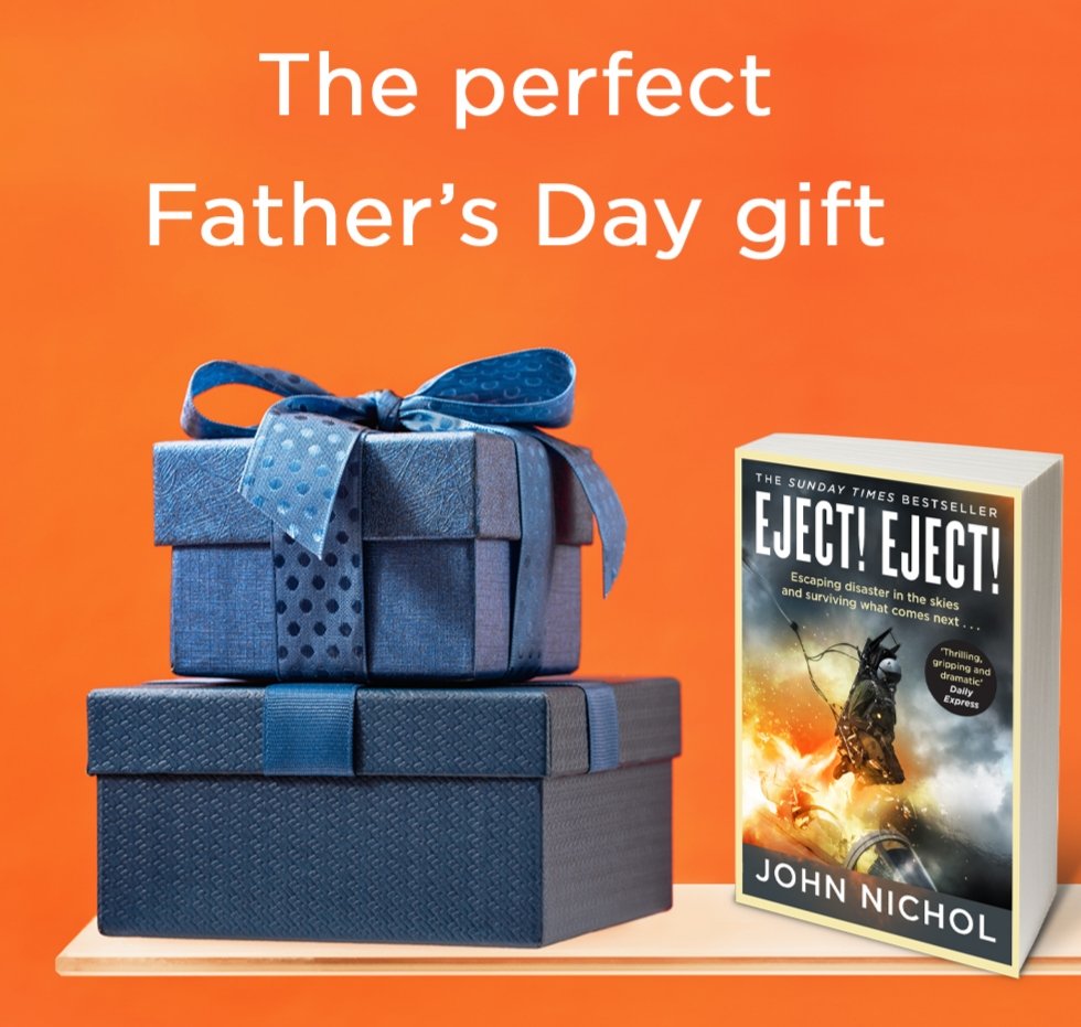 JohnNicholRAF's tweet photo. Do you love your dad? ❤
Want a nice Father's Day pressie for him? 🎁
Course ya do!👍
RT for chance to win a signed hardback copy of EJECT! EJECT!
Available in PB now for just a fiver: https://t.co/euqLragqLL
delivered in time for next Sunday! 🥂🥂 https://t.co/YCEwq2SMKB