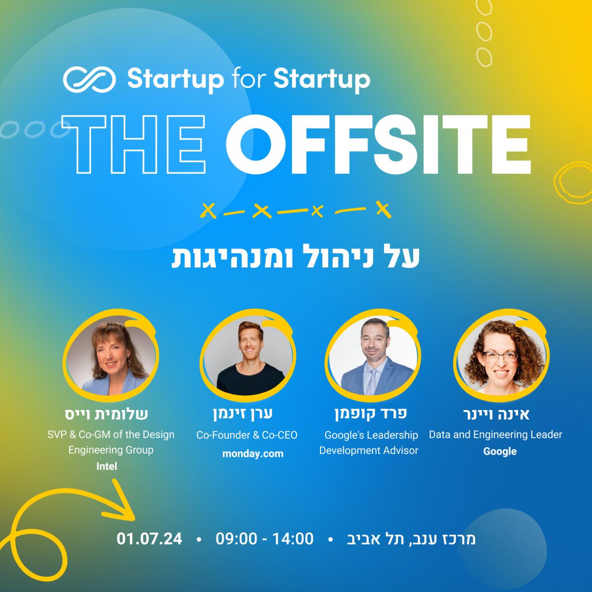 כשמדברים על ניהול, אנו חושבים על טייטל והזדמנויות קידום. אך בפועל, ניהול מגיע עם אתגרים רבים: הובלת אנשים, ניהול תקציב והתמודדות עם בעיות חדשות. אתגר מרכזי הוא מציאת זמן להתפתחות אישית. באירוע שלנו, תקבלו הזדמנות להתמקד באתגרים ולהשתפר כמנהלים. להצטרפות: bit.ly/SFS010724