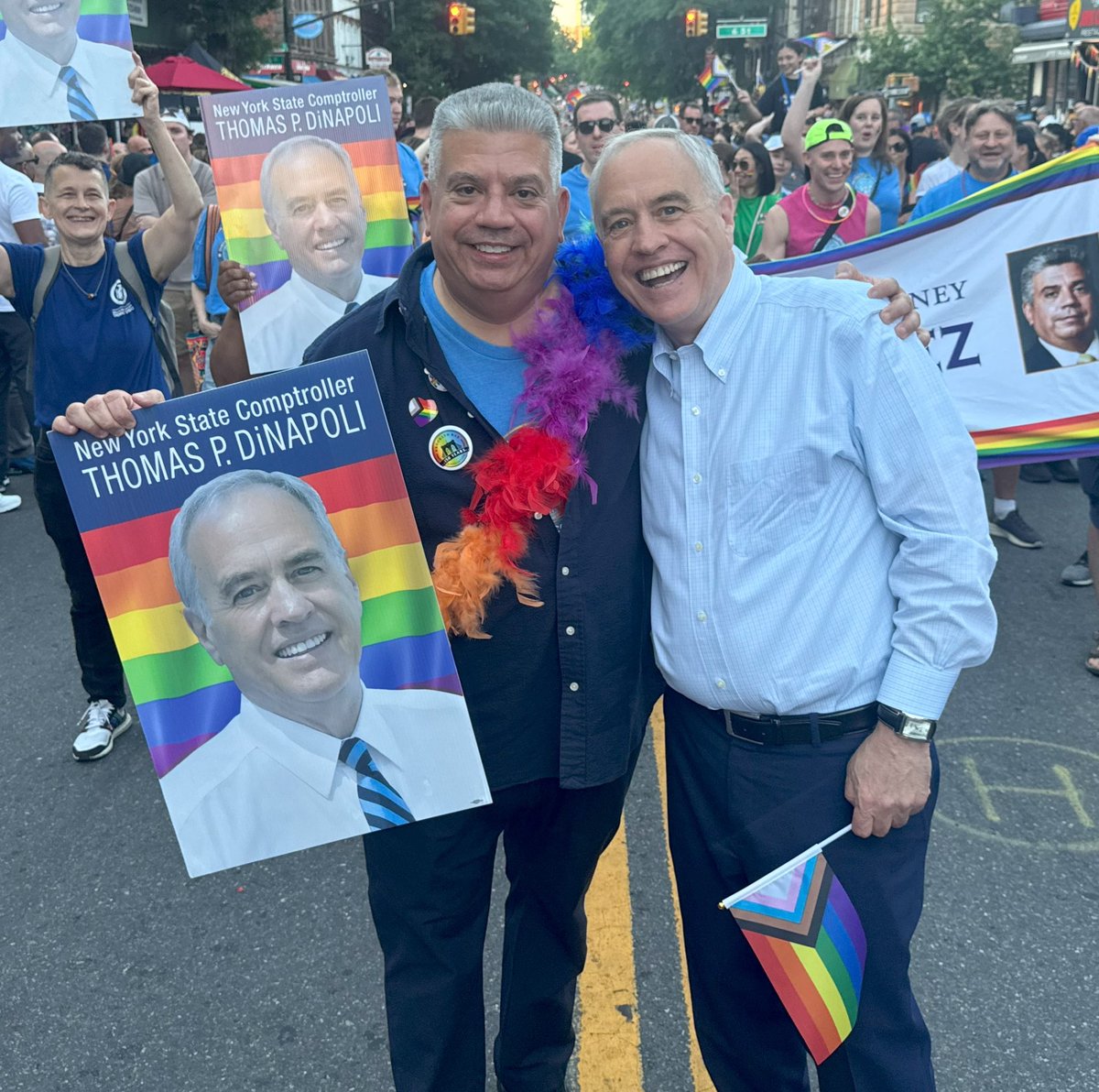 NYSComptroller's tweet image. A great time at #BrooklynPride2024 Twilight Parade last night! In its 28th year, Brooklyn Pride is one of NYC’s longest running Pride events celebrating the LGBTQIA+ community!
