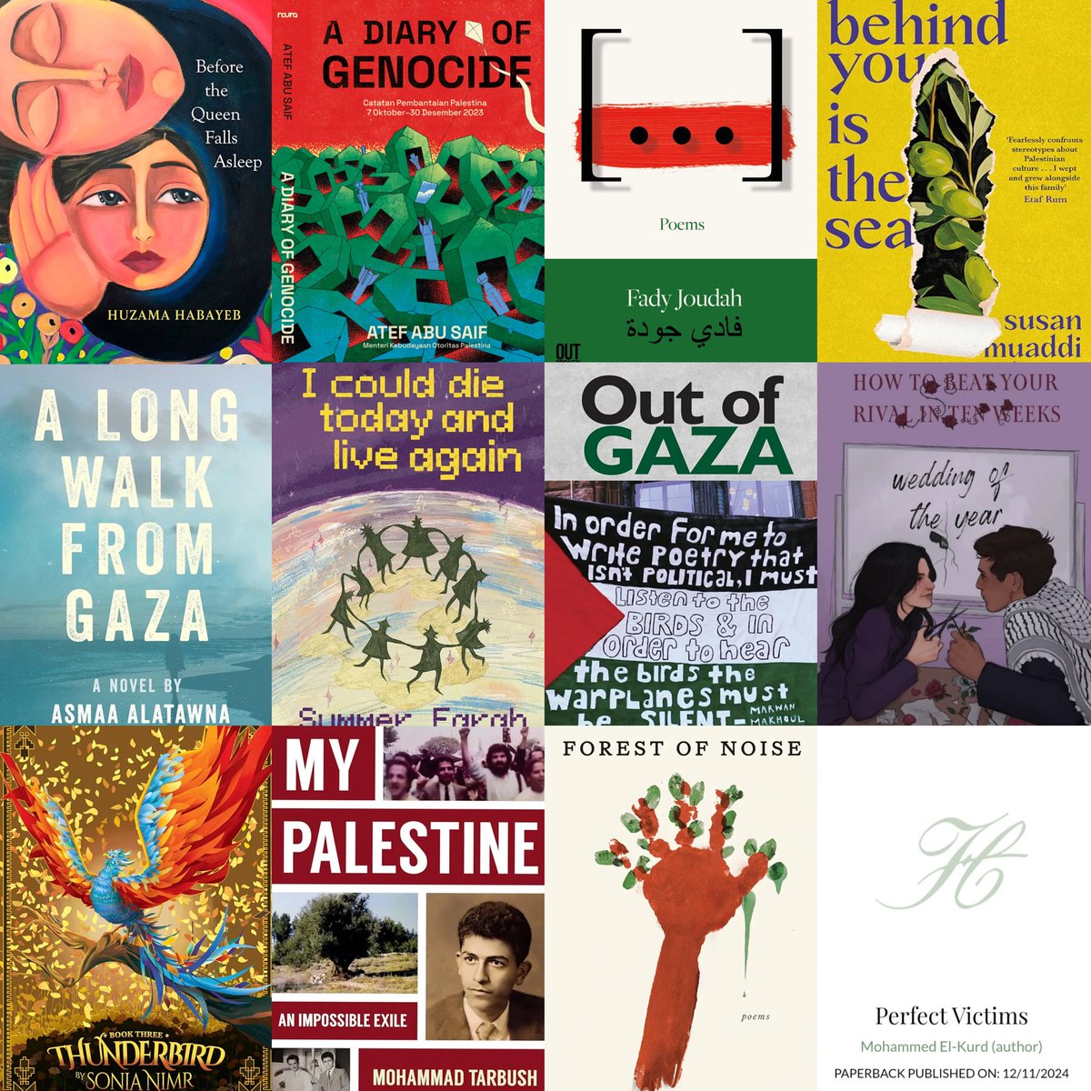 readbyuna's tweet image. some of 2024 book releases by palestinian authors