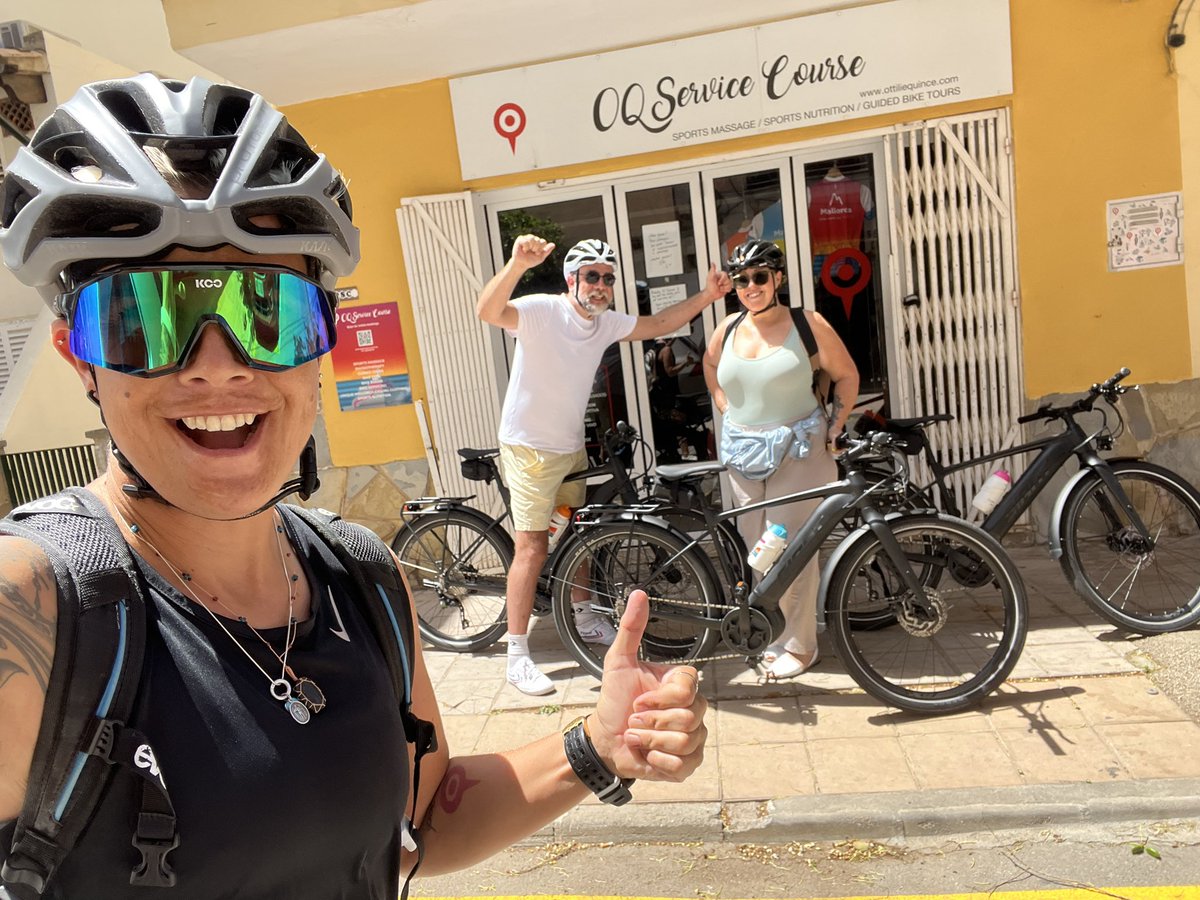 OttilieQ's tweet photo. E-bike tour with my family. Cracking spin that, got to show them some of my favourite local places and 28km completed too 😎👊🏽💥 #OQRideFast #OQServiceCourse #biketour #family #health #alive #ride #pollenca #Mallorca https://t.co/IF7CmlKLEP