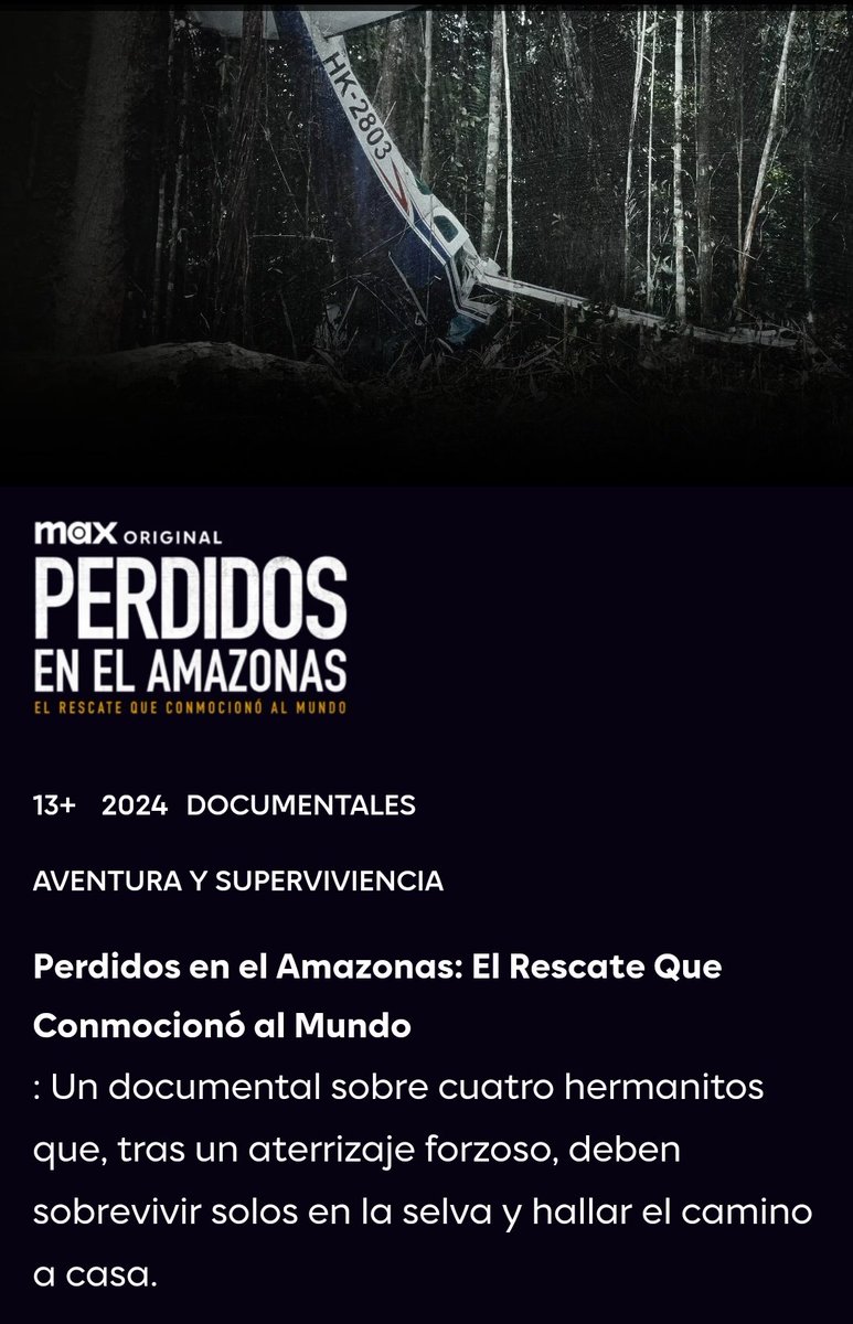The Killing Moon 🪩 (@n0woman0cry) on Twitter photo Gente, si no saben que ver hoy les recomiendo este documental, el cuál relata la búsqueda de los 4 niños perdidos en el Amazonas y el impacto que tuvo que se sumarán comunidades nativas para encontrarlos. Adicional, escuchen esta investigación de <a href="/DCoronell/">Daniel Coronell</a>, de mis favoritas. Gente, si no saben que ver hoy les recomiendo este documental, el cuál relata la búsqueda de los 4 niños perdidos en el Amazonas y el impacto que tuvo que se sumarán comunidades nativas para encontrarlos. Adicional, escuchen esta investigación de <a href="/DCoronell/">Daniel Coronell</a>, de mis favoritas.