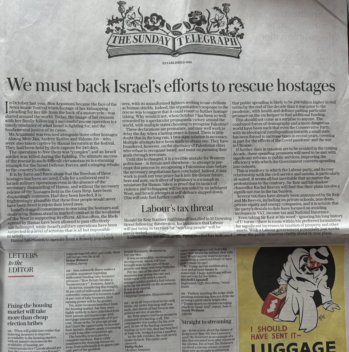 COLRICHARDKEMP's tweet photo. Today’s Sunday Telegraph leading article is worth reading. https://t.co/I0m9egHymT
