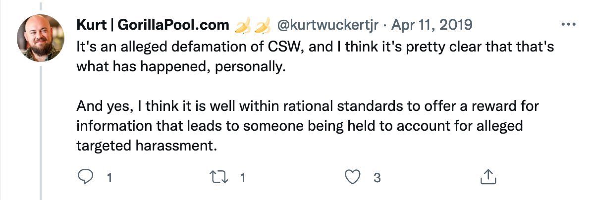 hodlonaut's tweet photo. 2024 Kurt on the $5000 bounty put on my identity: “I didn’t know it was happening at the time”

2019 (same day the bounty was announced) Kurt on the $5000 bounty put on my identity: “I think it’s well within rational standards to offer a reward for information that leads to someone being held to account for alleged targeted harassment”

🤷‍♂️