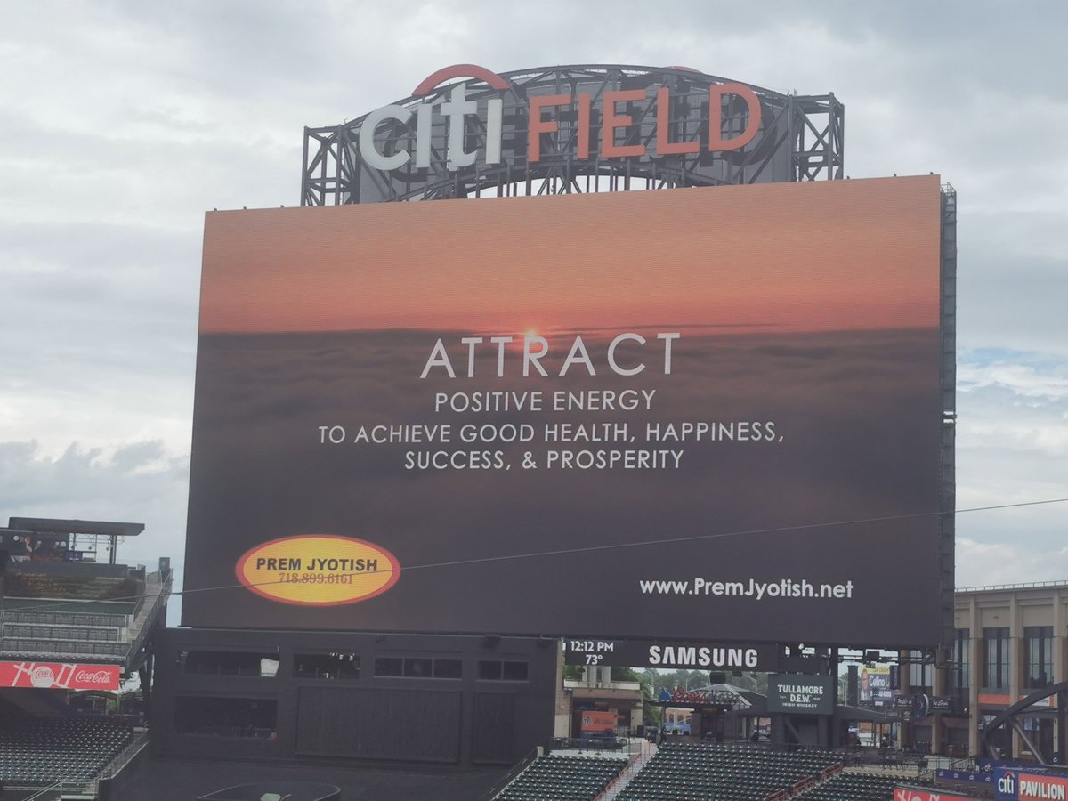 PeterDellaPenna's tweet image. For all the fans who watch cricket in the USA regularly on Willow TV, if you thought all those Prem Jyotish ads were wild before, seeing them shown on a 17,600 big screen TV at Citi Field is an entirely different experience.