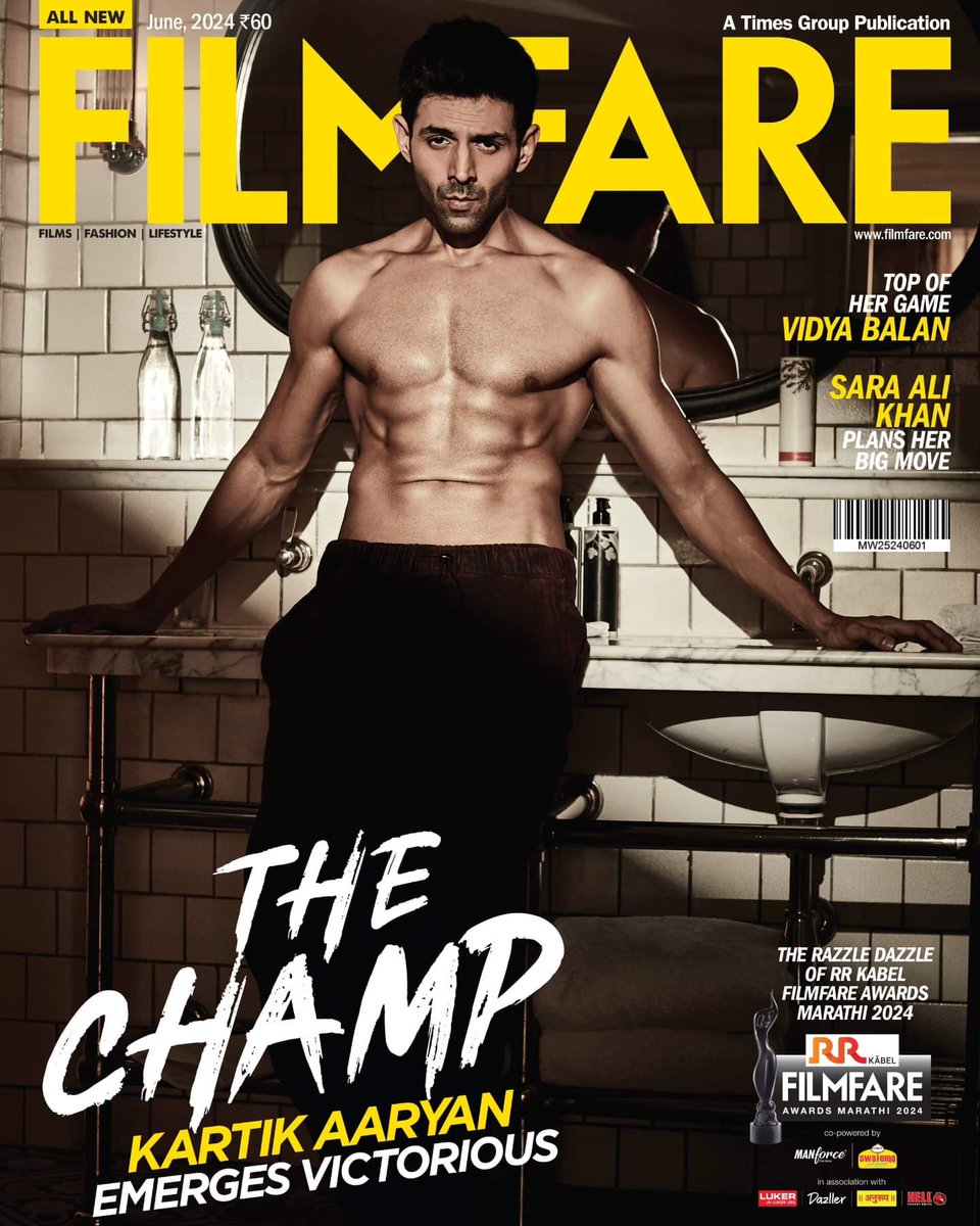 Feelin' hot hot hot! <a href="/TheAaryanKartik/">Kartik Aaryan</a> is looking like the OG champion on the <a href="/filmfare/">Filmfare</a> cover