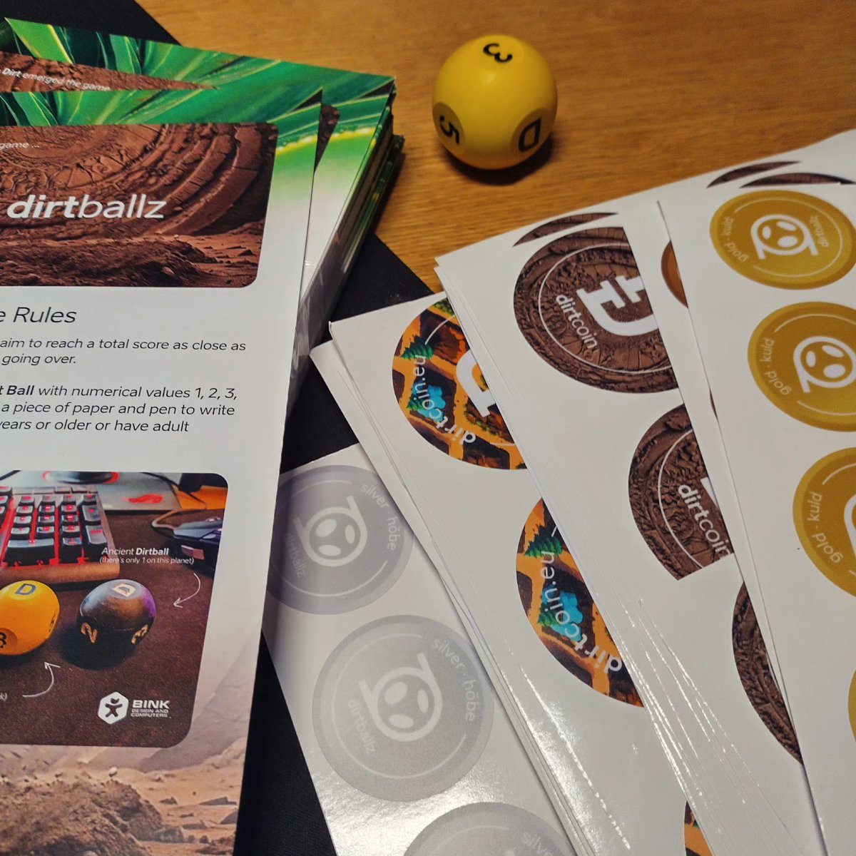 TraininggroundX's tweet photo. One step closer to Dirtballz 23. Rules, promo stickers and NFT class stickers have arrived #nft #game23 #dirtcoinada #dirt #trees https://t.co/EzG32lYq0Y