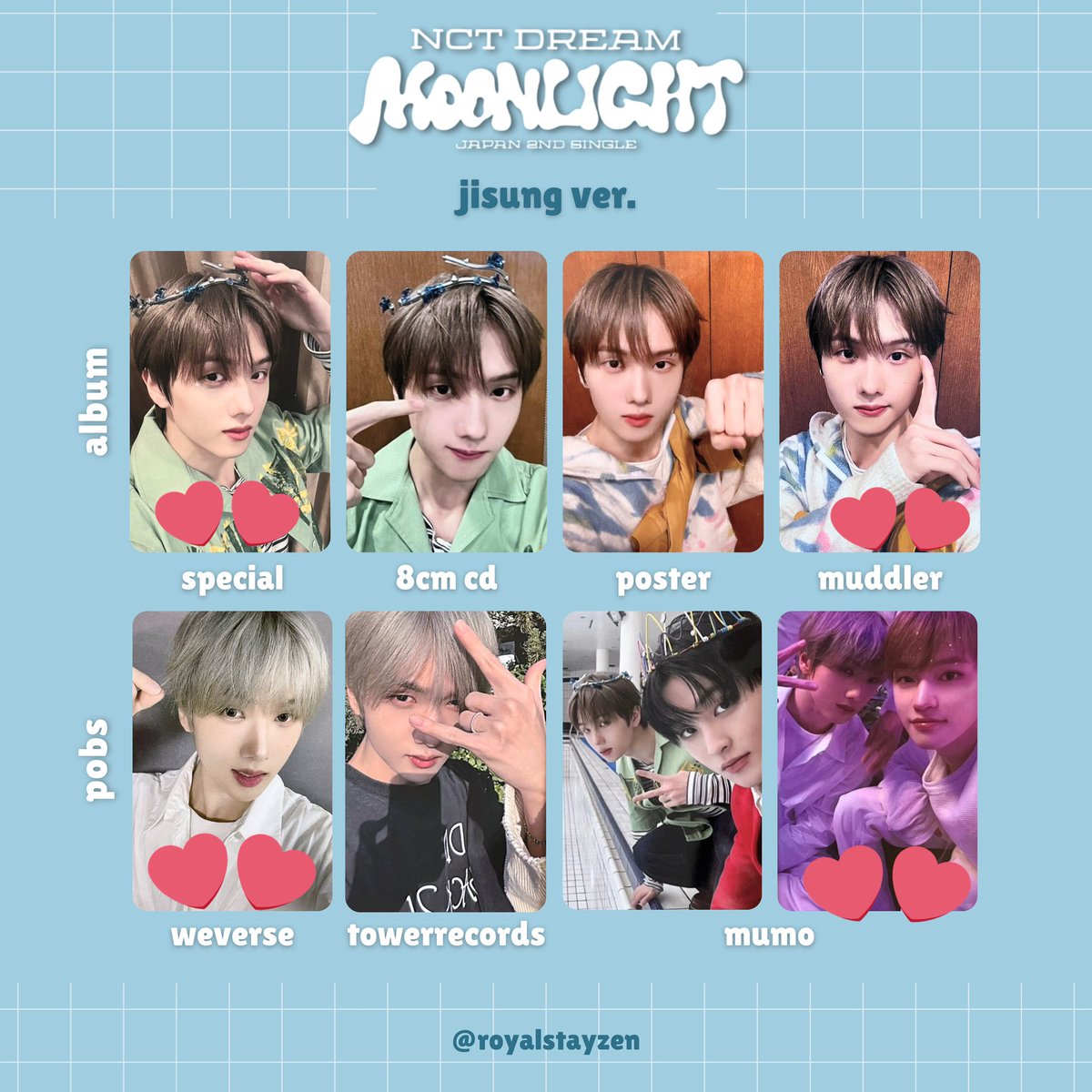 zipooo_co's tweet photo. NCTDREAM moonlight 交換

求　1枚目💕　チソン
譲　2枚目画像 https://t.co/zWdHYJN56x