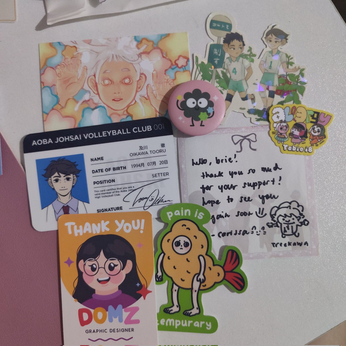 briecently's tweet photo. ๐ โ to. #brieceived fr. #tnxxdai
โฐ PoTA summer pasabuy secured! thank you po @daifukoobi^^
โก everything arrived to me safely and in good condi, tysm po for secured and pretty packaging and for bringing them home! ++ for offering ur service life saver talaga ๐ญ๐ซถ๐ป๐คฒ๐ป https://t.co/fZpuwoutir