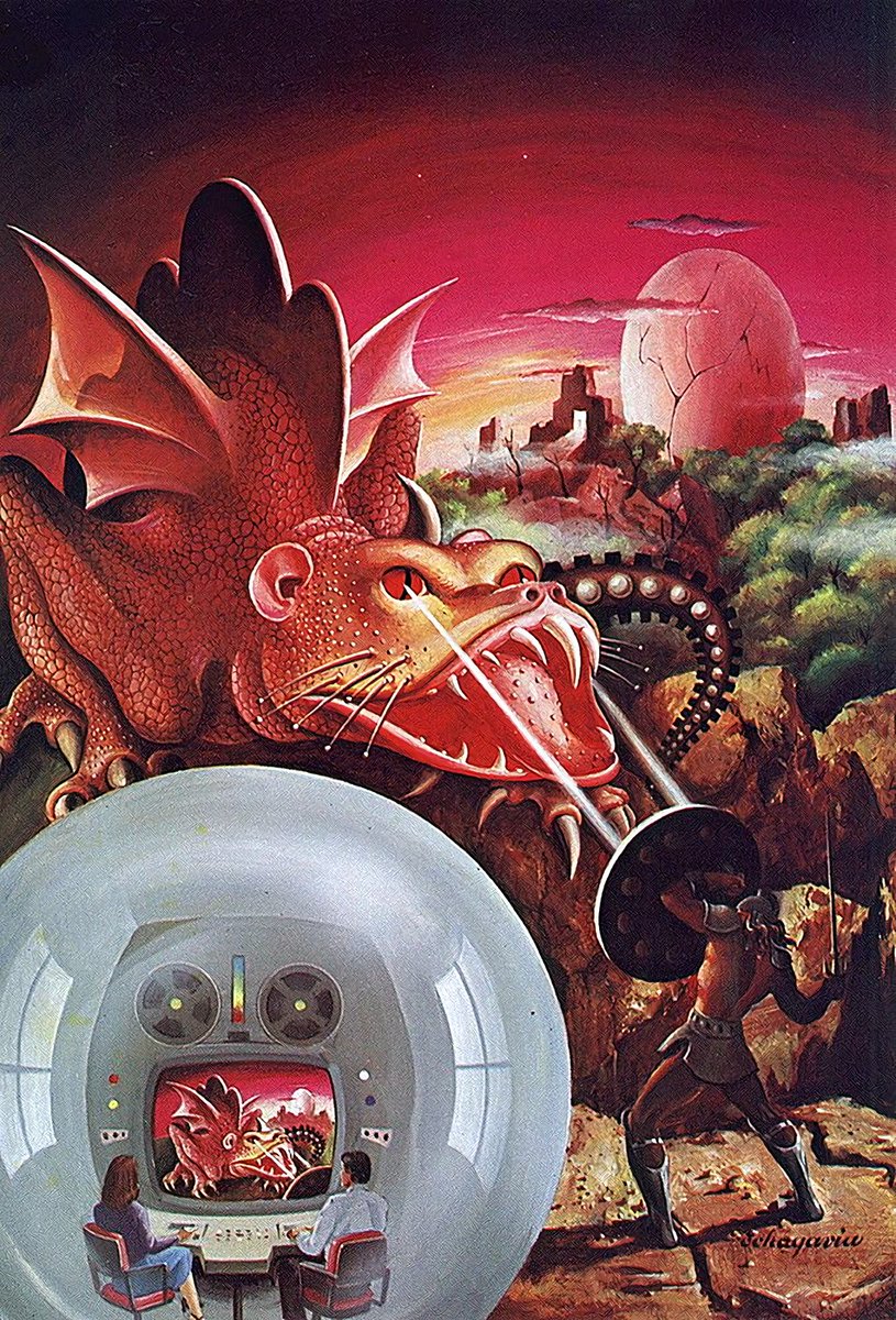 afrocosmist's tweet photo. Carlos Ochagavia cover art for "Dream Park" by Larry Niven &amp; Steven Barnes, 1981 https://t.co/ylRzVbgxYi