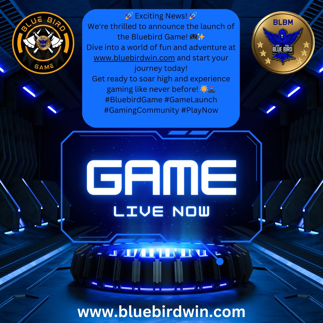 bluebirdblb's tweet photo. 🚀 We Are Live! 🚀

The moment you've been waiting for is here! Blue Bird Game is now officially live and ready for you to dive into the excitement. 
🎲 Register here👉   https://t.co/fcFOGJPRJ6

#BlueBirdGame #NowLive #Gambling #PlayToWin #JoinTheFun https://t.co/b3rQmGbOPW