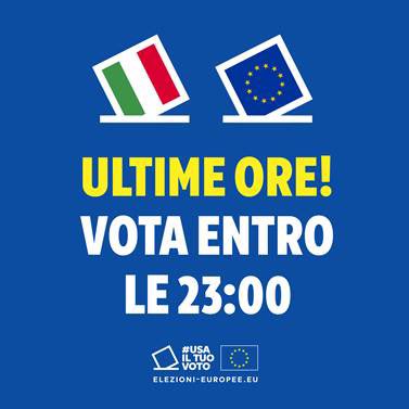 🔛🗳️🇪🇺 I seggi ti aspettano! #UsaIlTuoVoto o altri decideranno per te.

#europee2024