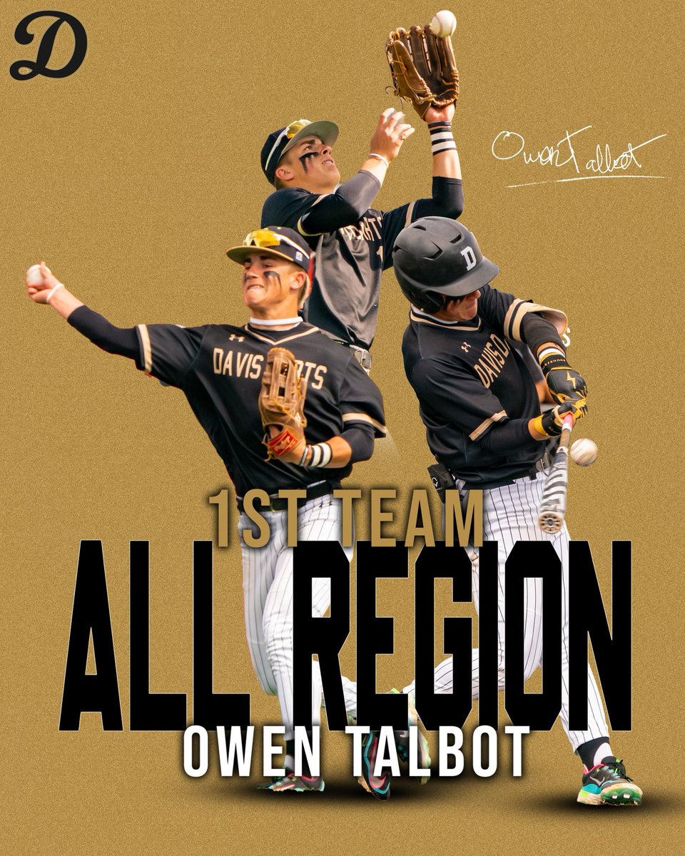 's tweet image. Great end to the season!! Davis won region! I was awarded a first team all region spot! #davisbaseball #regionchamps #firstteamallregion 
@CAAConeD