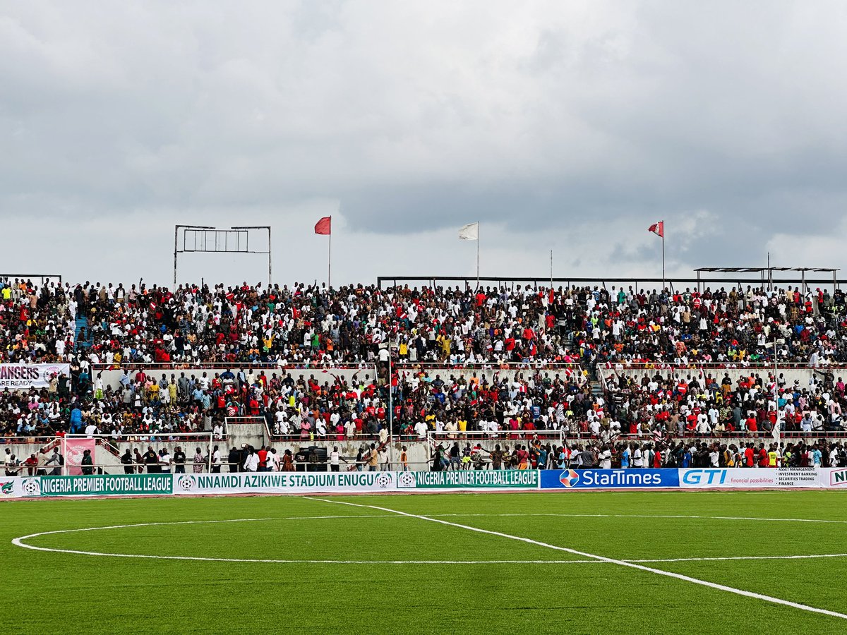 It is going down here in Cathedral.

The biggest derby in Africa.

Rangers vs Enyimba

#RANENY