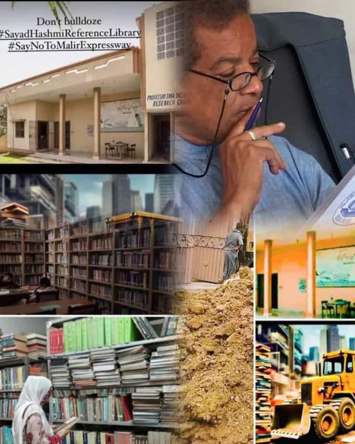 sahir_Balochh_'s tweet photo. The demolition of libraries breaks the bond between us and the world of books, severing the lifeline of knowledge and culture. Our libraries are the guardians of our #heritage and #dreams.
#SaveSayadHashmiReferenceLibrary
#SayadHashmiReferenceLibrary #SayNotoMalirExpressWay https://t.co/Zw99ntJmkY