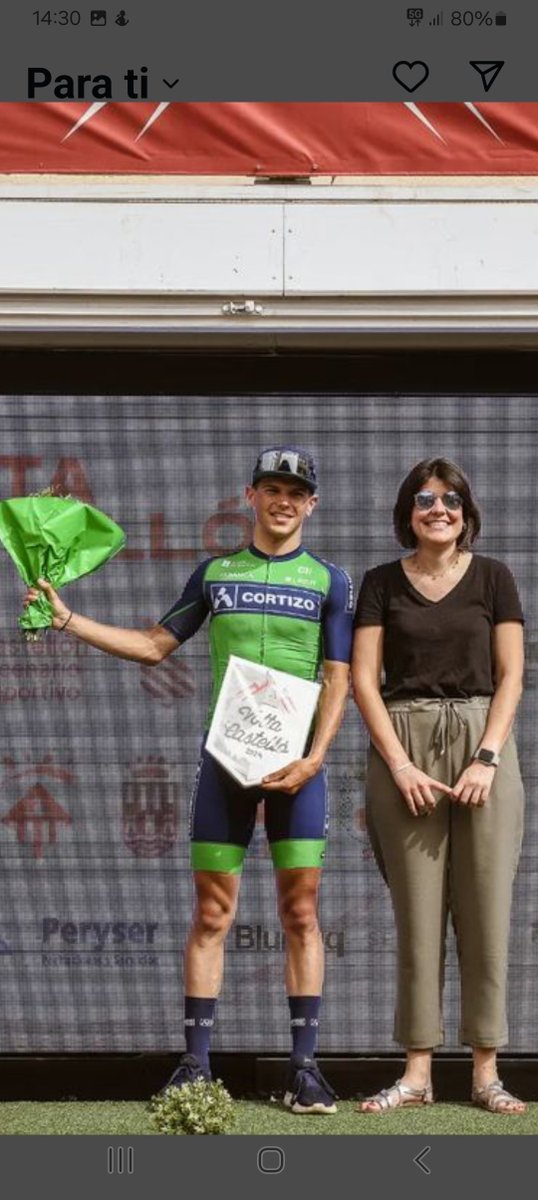 joseaureliobarb's tweet photo. Hugo De La Calle 
1 etapa y líder de la general 💚💙👏👏👏👏✌️🎖🏆☝️ https://t.co/vhGC6Z1hUJ
