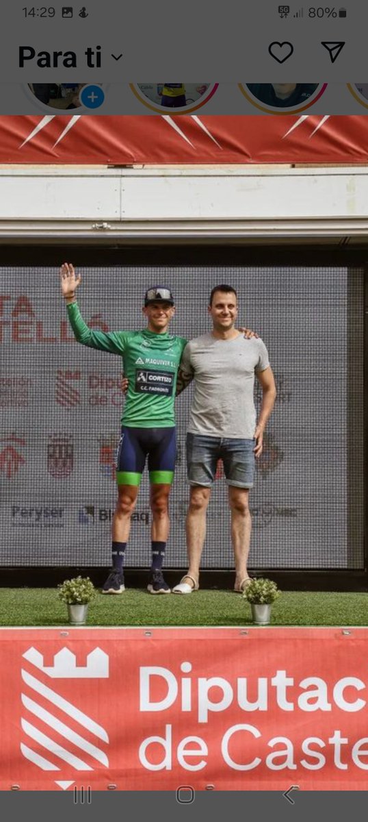joseaureliobarb's tweet photo. Hugo De La Calle 
1 etapa y líder de la general 💚💙👏👏👏👏✌️🎖🏆☝️ https://t.co/vhGC6Z1hUJ