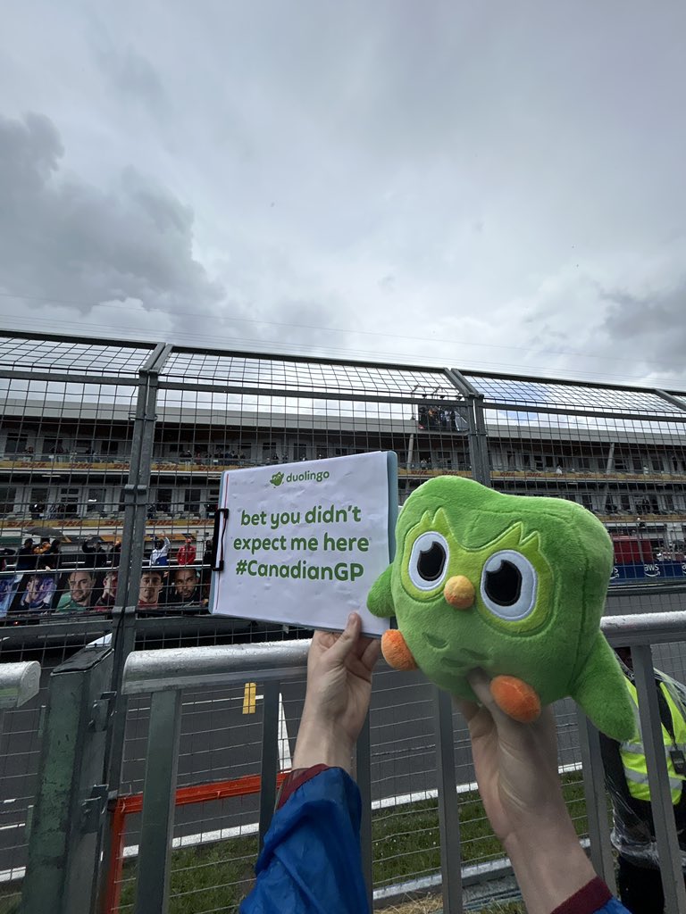 duolingo's tweet photo. groundhogs aren’t the only special guest #CanadianGP #f1 https://t.co/F5db0Ixa77