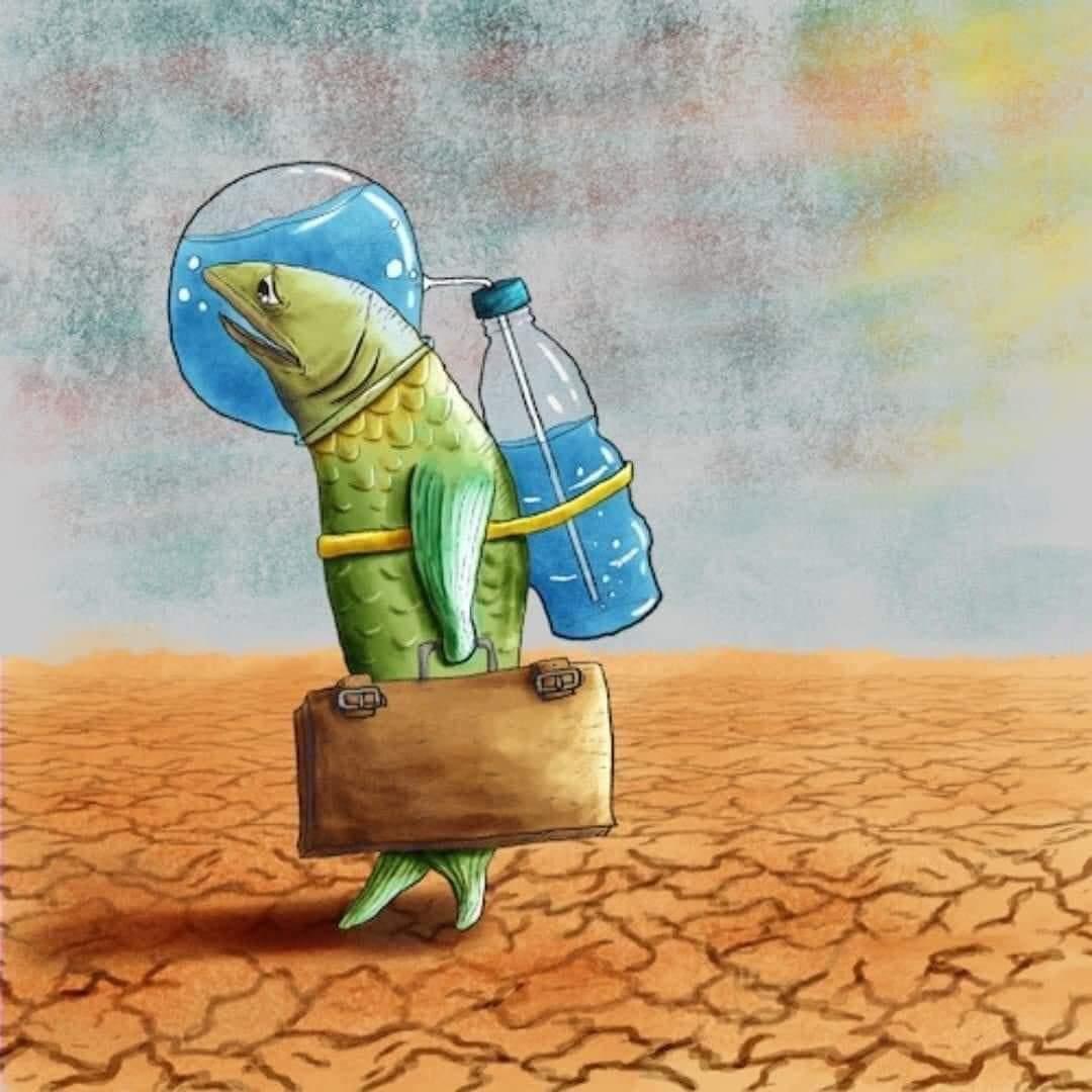 "LA TIERRA ESTÁ TRISTE"
La tierra está triste, porque el hombre desprecio la pureza del aire, la frescura del agua y el rocío de la noche. 

La tierra está triste, porque el hombre secó los húmedos prados, y los ríos y los lagos; el mar quedó solo.