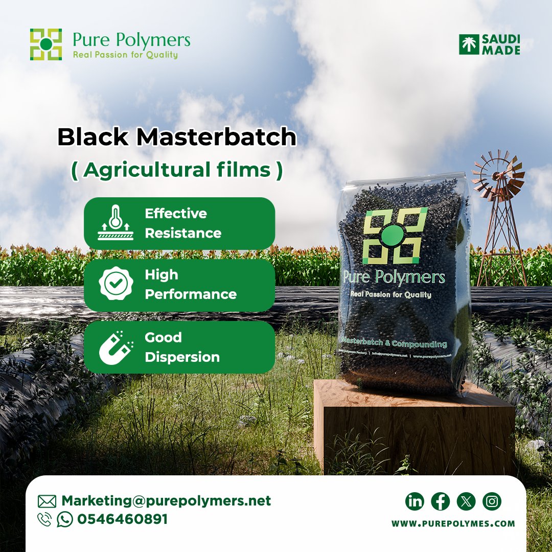 Pure_Polymers's tweet image. #Plastic films are used to protect crops from heat, moisture, and weeds.
How to achieve this??
📌Contact us: purepolymers.net
#masterbatch #plasticindustry