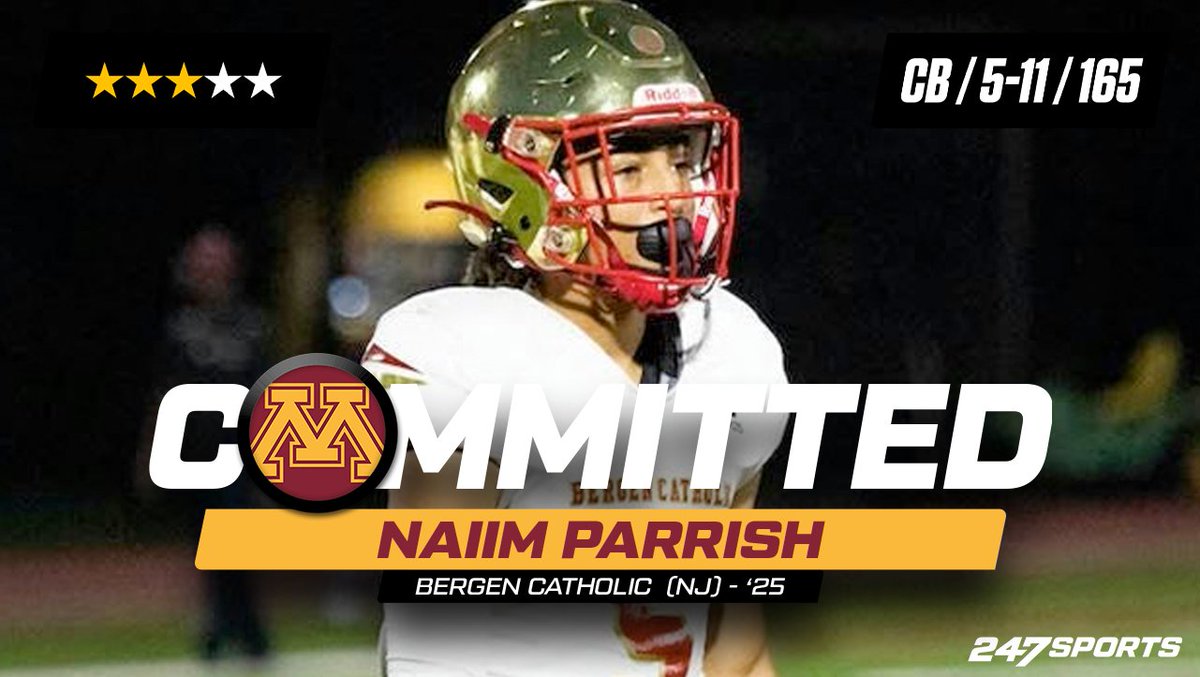 BREAKING: Minnesota earns another "Summer Splash" commitment, and this one comes from New Jersey corner Naiim Parrish. 

#Gophers beat out Wisconsin for the talented defensive back. 

247sports.com/college/minnes…