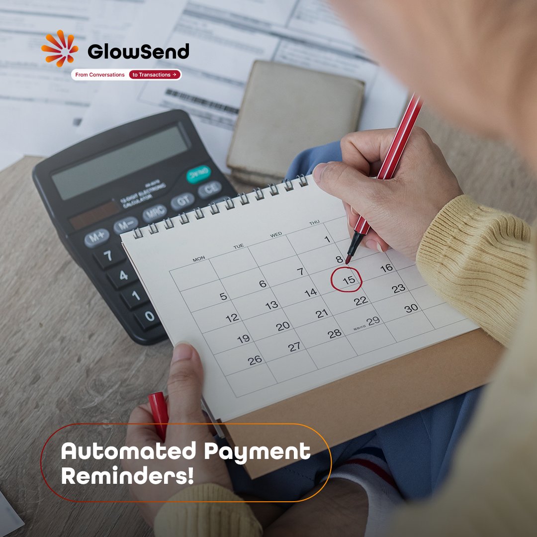 glow_send's tweet photo. GlowSend sends automated payment reminders through WhatsApp. Never miss a payment again! 🔔

#GlowSend #WhatsApp #digitalsolution #chatbusiness https://t.co/DNn6ufpro5