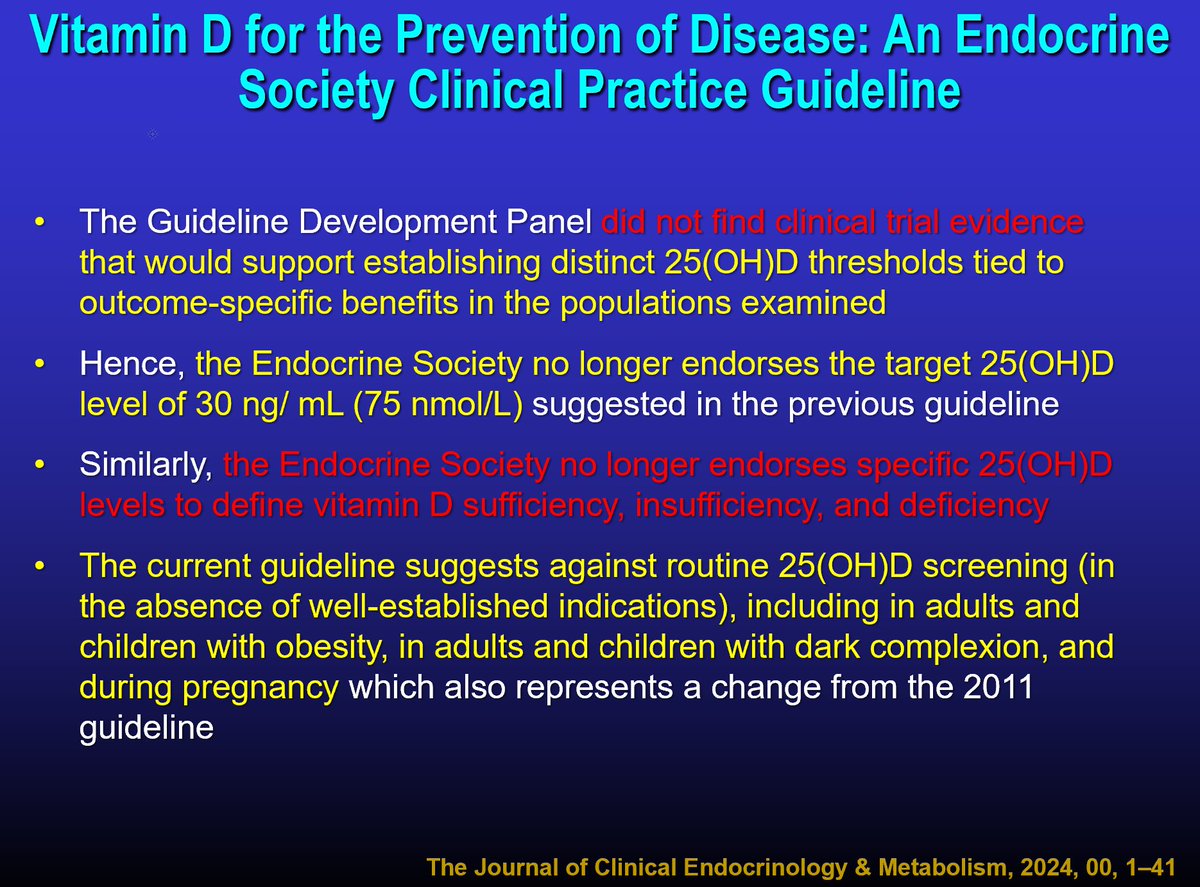 Drlipid's tweet photo. Endocrine Society has issued a new statement on the role of Vitamin D testing and supplements in healthy people of various ages, pregnancy, etc. Many radical changes including doing away with diagnostic and therapeutic levels. Is definitely worth a look- https://t.co/rDr7uml36L  @nationallipid  @society_eas