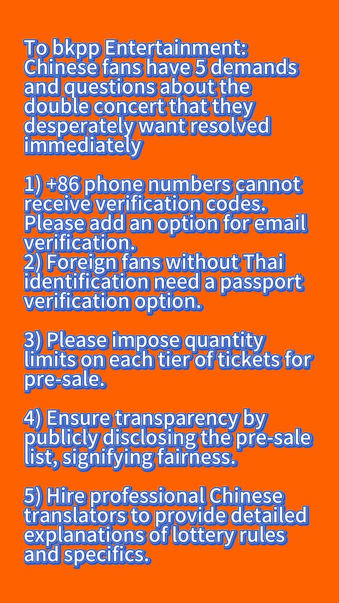 amily1206's tweet photo. ถึง bkpp Entertainment: แฟนคลับชาวจีนมีข้อเรียกร้องและคำถาม 5 ข้อเกี่ยวกับคอนเสิร์ตคู่ที่ต้องการให้แก้ไขโดยด่ 🙏

#เปิดผังDoubleTroubleConcert     #BillkinEntertainment            #PPKritEntertainment    #Bbillkin      #PPKritt https://t.co/kzlDqB83dL