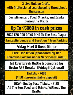 ChrisFoxSports's tweet photo. Are you Fantasy Football Elite? 🏈
Want to prove it?! 🏆 
Grab one of the ONLY 24 spots available for EFG Pro Days Aug 9-10 in Cedar Park, TX!
Who are Elite Fantasy Games (EFG)?
Simply a collection of some of the best (and craziest) Fantasy Gamers on the planet!
Everything included:
-3 Live Draft events
-Over $5k in cash and prizes
-Signed jerseys and memorabilia GIVEAWAYS!
Even a meet and greet with comic artist legend, @PhilSalazarArt "The Cover Art Kingpin!" and SO MUCH MORE! 
Less than 8 spots left, get yours today!
*Tell Fox sent ya! 😉

There's good Fantasy players and then there are the ELITE! See ya there!