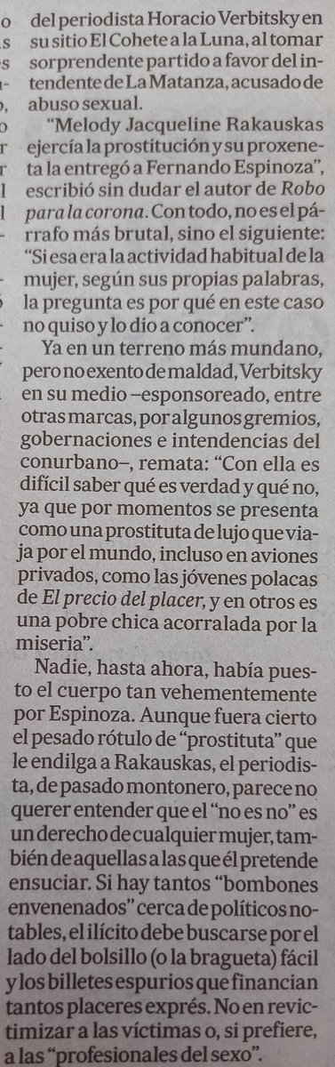 psirven's tweet photo. Asombrosa defensa de #Verbitsky de Fernando Espinoza, rotulando a la víctima del abuso sexual de "prostituta" y de otras cosas.
Me llamó la atención la falta de reacción del mundillo feminista
https://t.co/xbPtM4JBmI https://t.co/16fClAmPoR