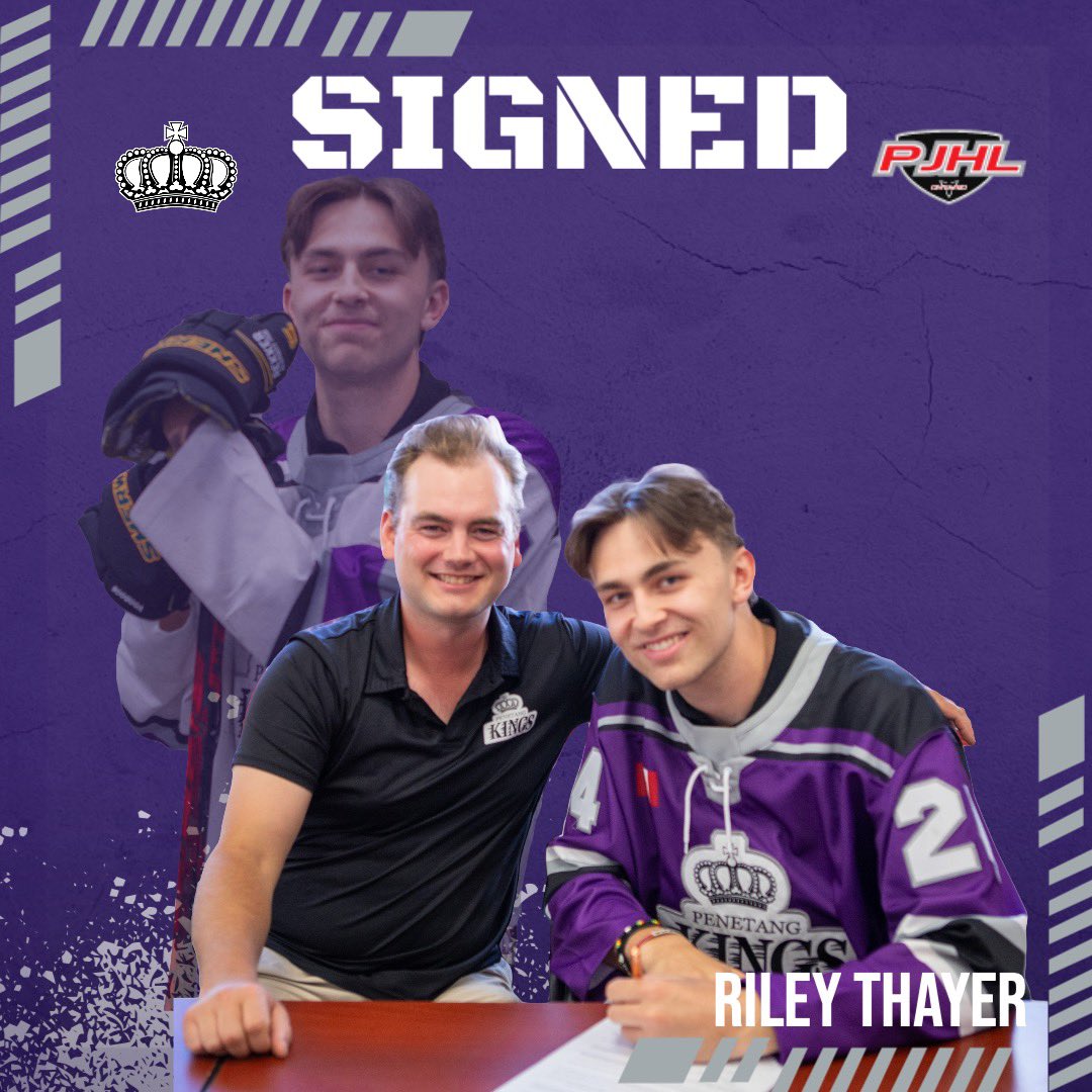 🖋️ Signing Alert ✒️

The Kings are happy to announce that, after being traded to the team by the Alliston Hornets, ‘03 forward Riley Thayer has made the decision the finish his junior career as a King.

#CheckMate👑 
#LongLiveTheKings