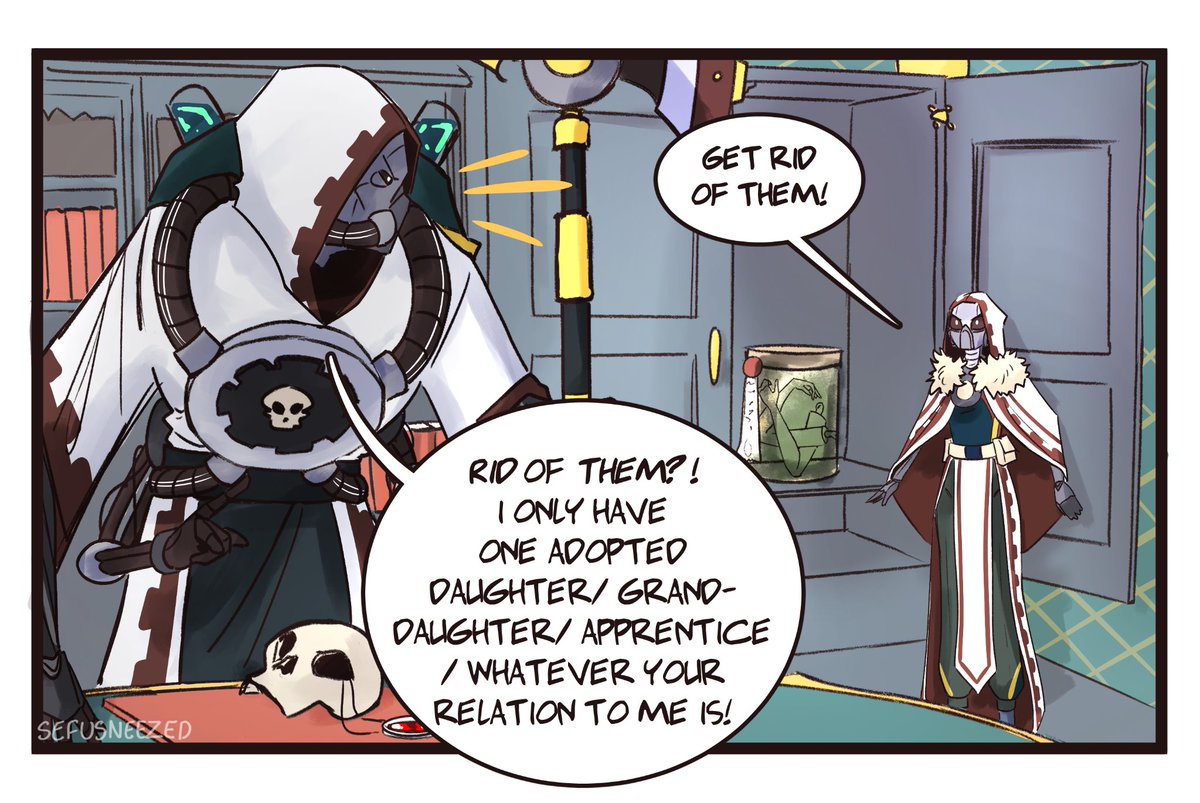 sefu_sneezed's tweet photo. [1/2] Admech dad turns daughter into pickle 

#warhammer40k #admech #adeptusmechanicus #webcomic https://t.co/nEUFotC2hu